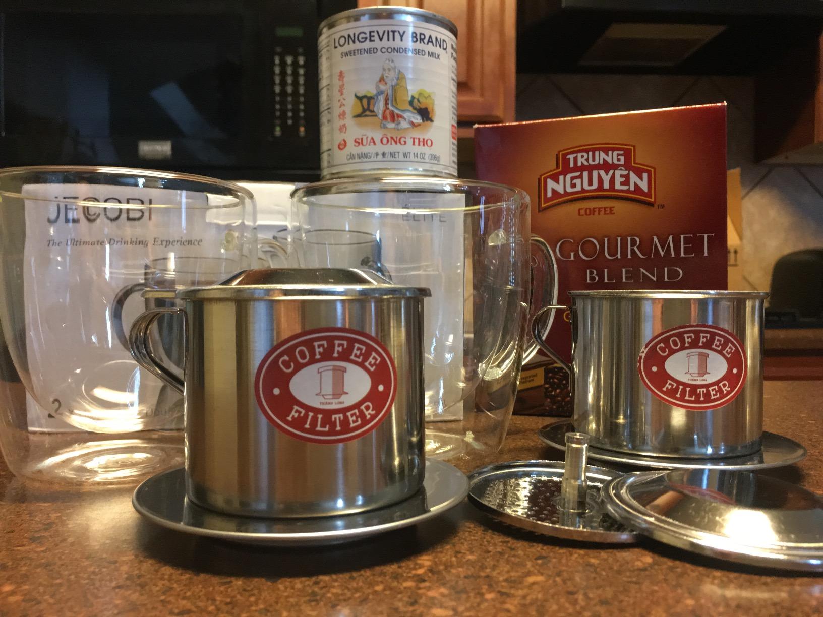 Vietnamese Coffee Filter Press. Screw Down Insert. Dripper Mechanism. Made in Vietnam. Sizes S-XL in 1 or 2 Pack (1, Medium (8 oz)) customer photo 1
