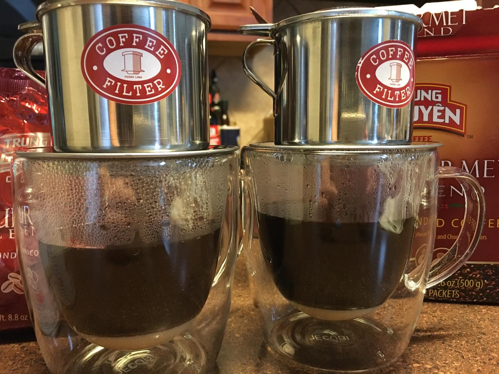 Vietnamese Coffee Filter Press. Screw Down Insert. Dripper Mechanism. Made in Vietnam. Sizes S-XL in 1 or 2 Pack (1, Medium (8 oz)) customer photo 2