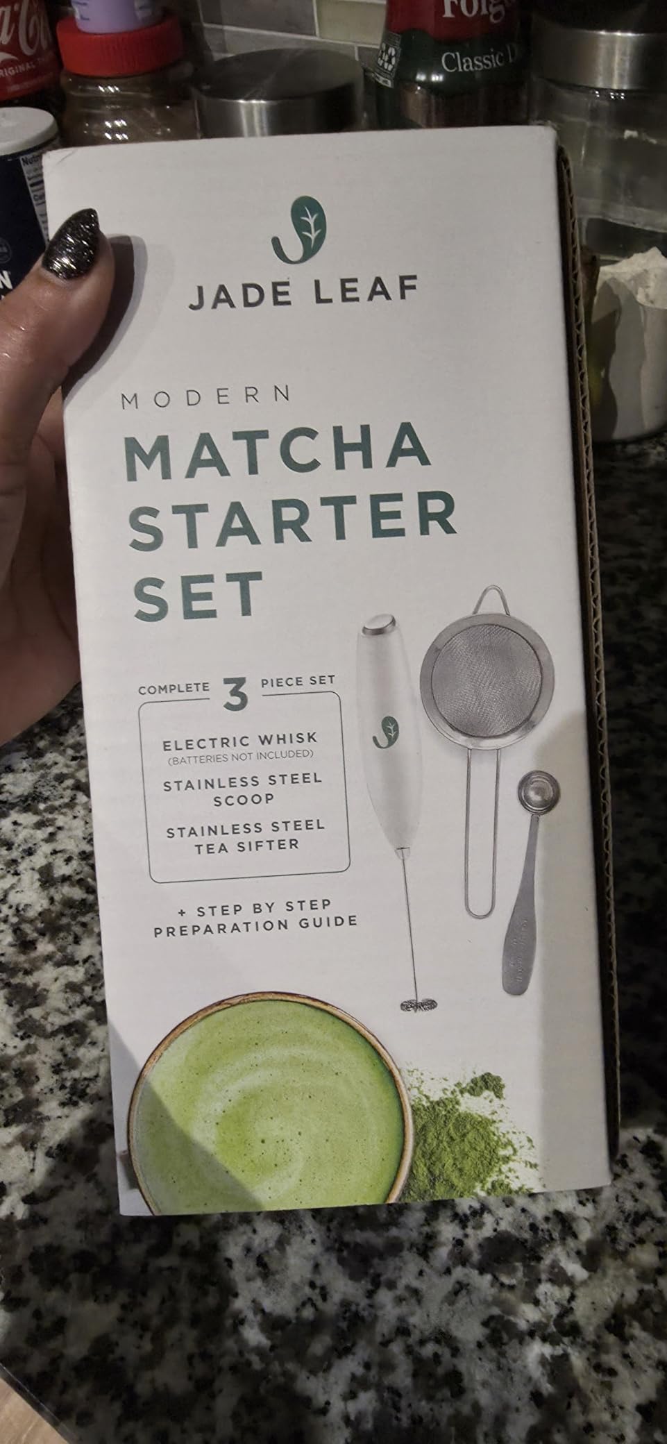 Jade Leaf Matcha - Traditional Starter Set - Japanese Matcha Gift Set Includes: Bamboo Whisk (Chasen), Scoop (Chashaku), Stainless Steel Sifter, Fully Printed Handbook customer photo 2