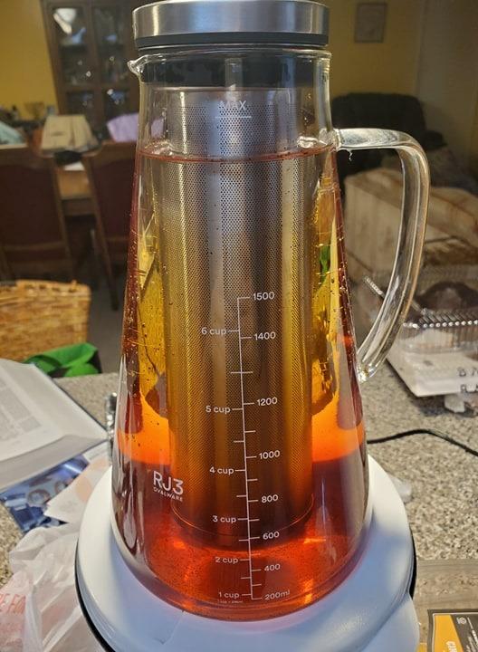 OVALWARE Airtight Cold Brew Coffee Maker with Tea Infuser & Spout 1.5L/51oz | Borosilicate Cold Brew Coffee & Iced Tea Maker with Removable Strainer & Spout customer photo 2