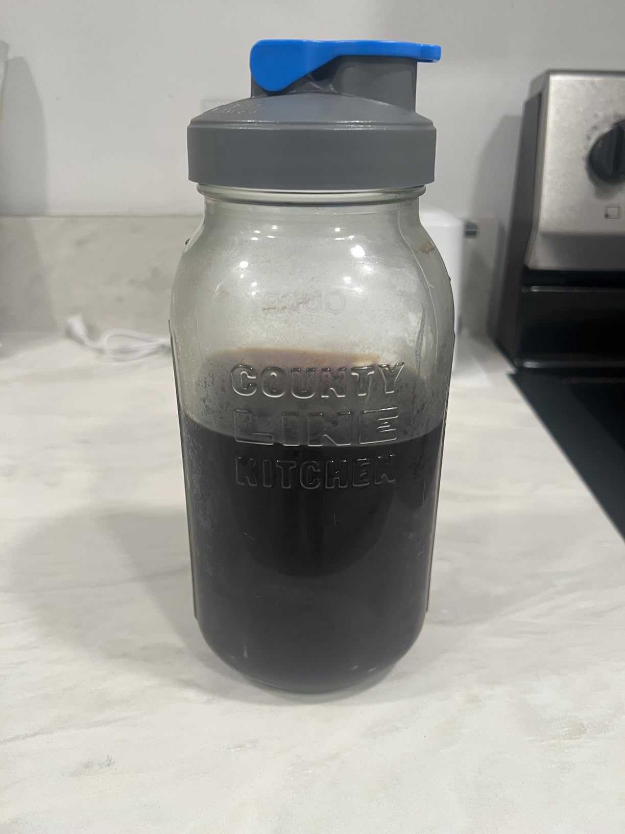 County Line Kitchen 64oz Cold Brew Coffee Maker with Leak Proof Lid - Gray | Glass Cold Brew Coffee Maker - Wide Mouth Mason Jar, Stainless Steel Filter & Leak-Proof Lid (64 oz) customer photo 2