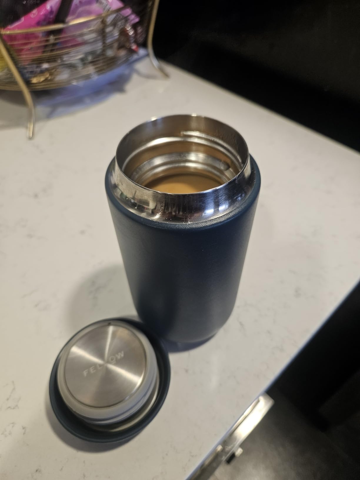Fellow 16 oz Carter Move Travel Mug - Vacuum-Insulated Stainless Steel Travel Coffee Mug - Coffee Tumbler with Ceramic Interior and Splash Guard - Cargo Green customer photo 1