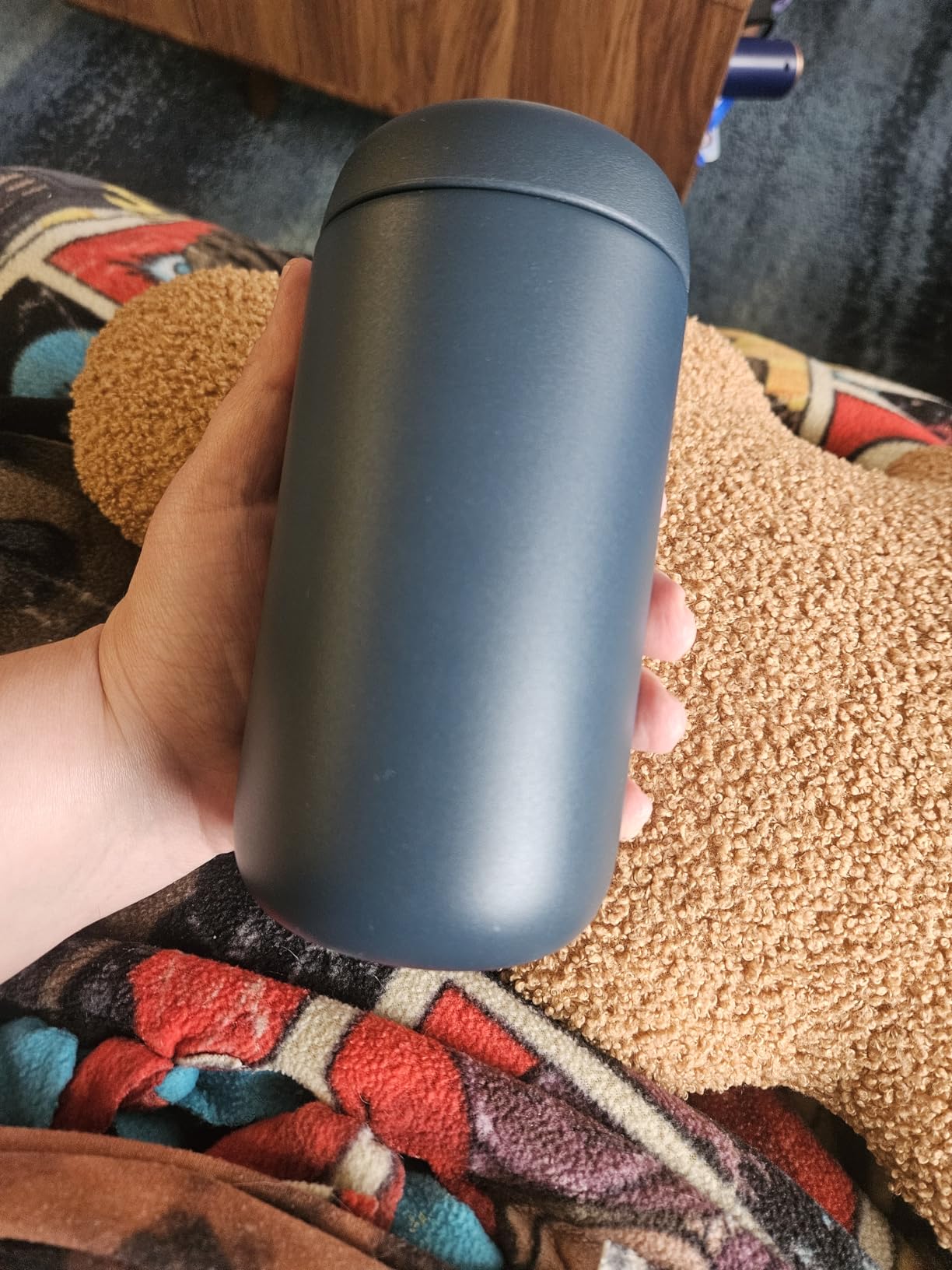 Fellow 16 oz Carter Move Travel Mug - Vacuum-Insulated Stainless Steel Travel Coffee Mug - Coffee Tumbler with Ceramic Interior and Splash Guard - Cargo Green customer photo 2