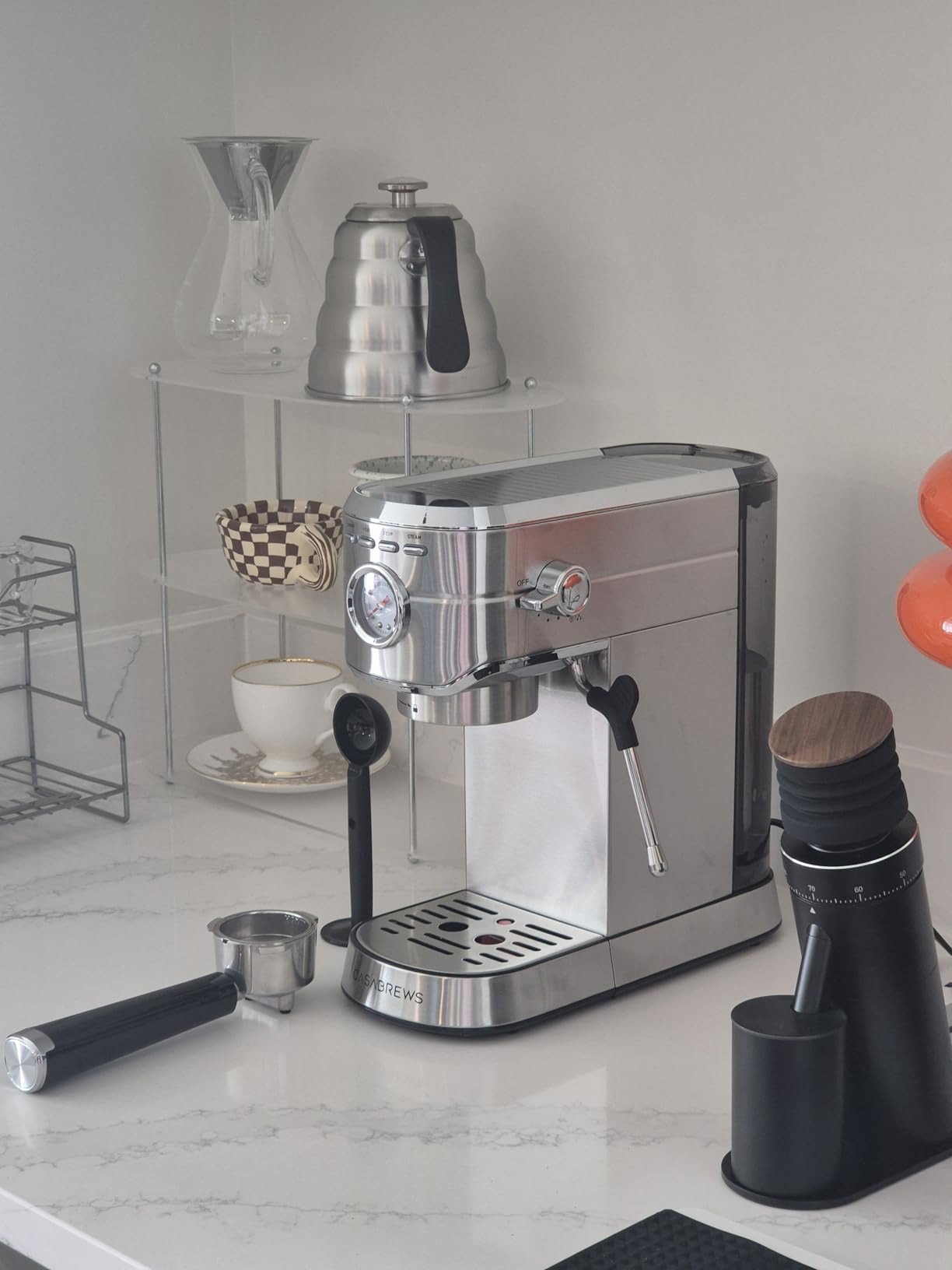 CASABREWS CM5418 Espresso Machine 20 Bar, Compact Espresso Maker with Steam Milk Frother, Stainless Steel Coffee Machine with 34oz Removable Water Tank for Cappuccino, Small Latte Machine, Silver customer photo 2