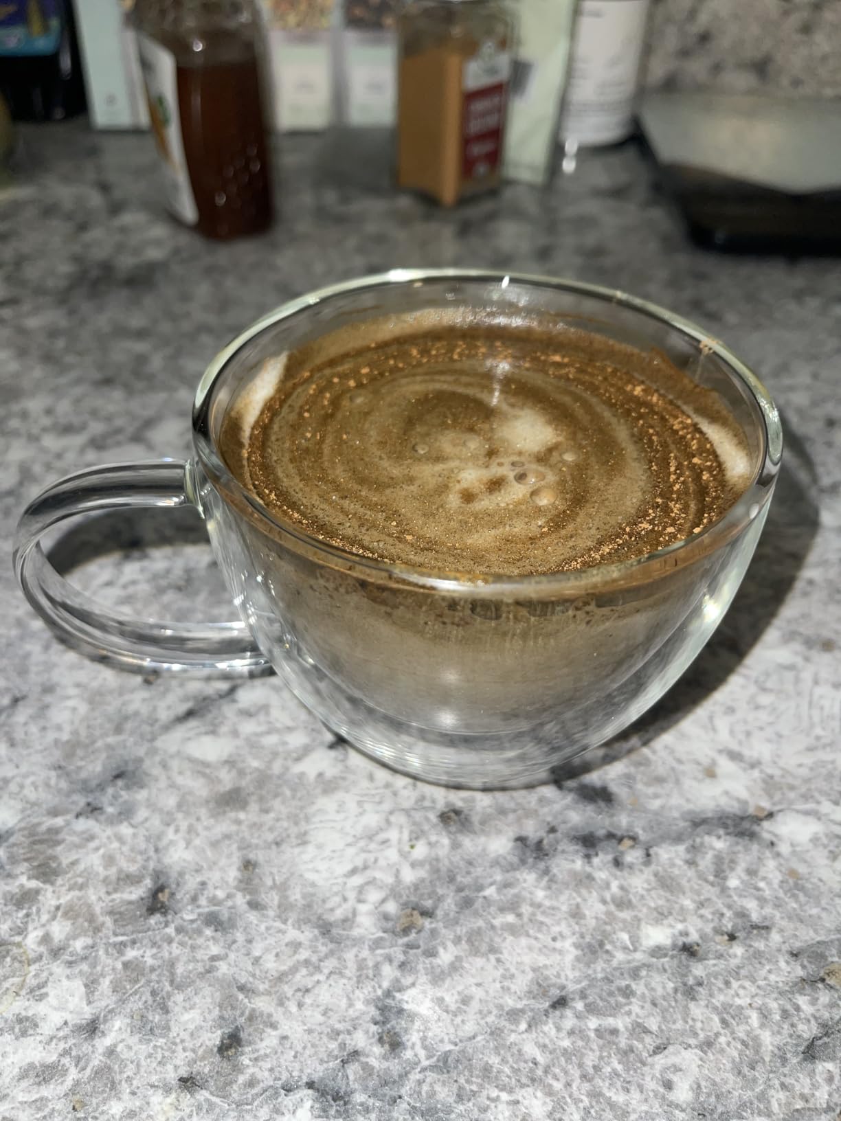 ecooe Double Walled Glass Coffee Mug 12 oz Latte Cappuccino Cups Set of 2, Clear Glass Coffee Cups with Handle, 350 ml Insulated Coffee Cup Borosilicate Heat Resistant Glass Mug Tea Cup customer photo 2