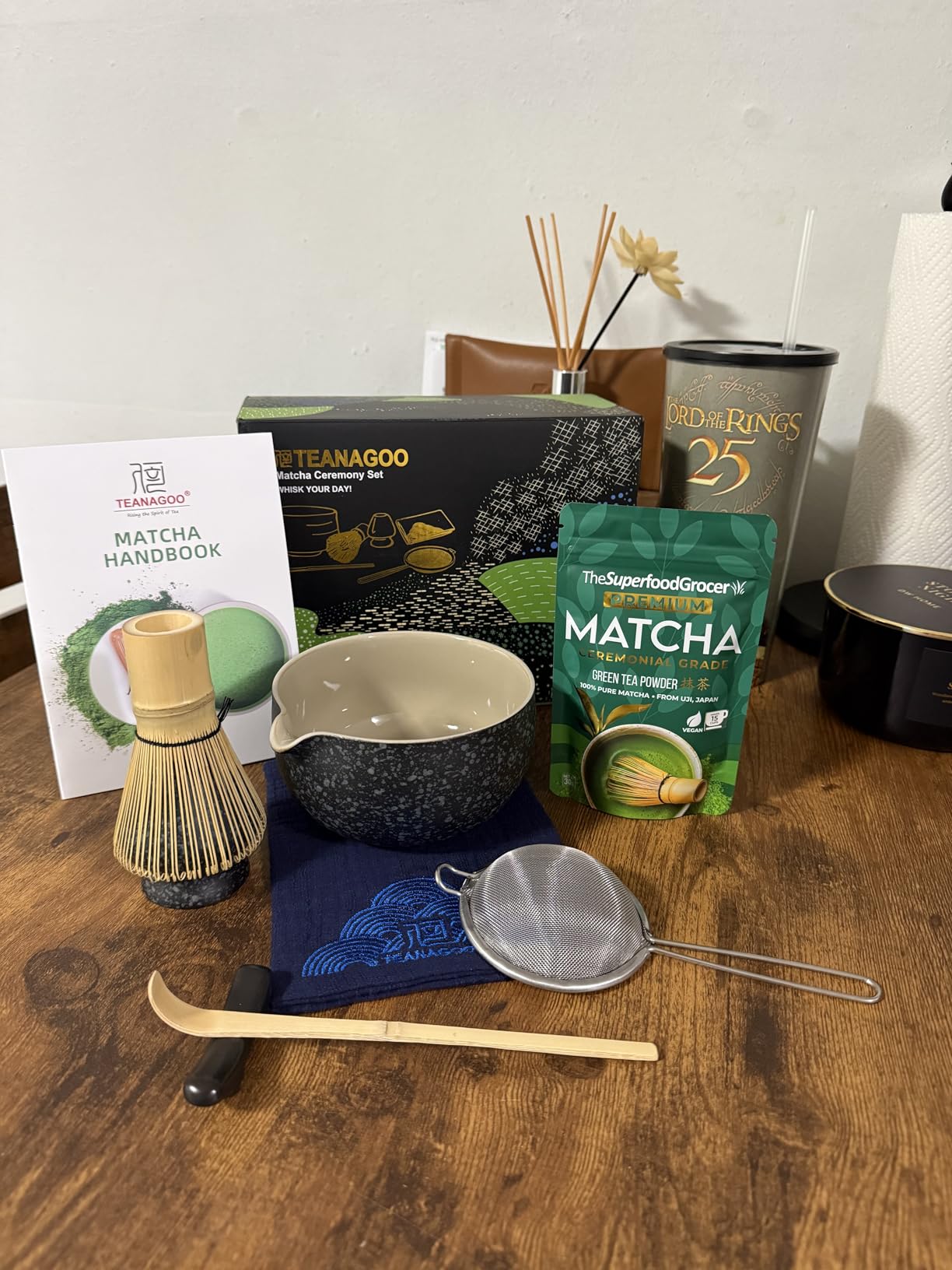 TEANAGOO Matcha Whisk Set Black, 7 Pcs Matcha Set, Matcha Kit for Ceremony, Tradition Tea Set for Making Breakfast/Latte, Matcha Whisk Set with Bowl(Chawan)/Whisk and Holder, Gift for Family/Friend customer photo 2