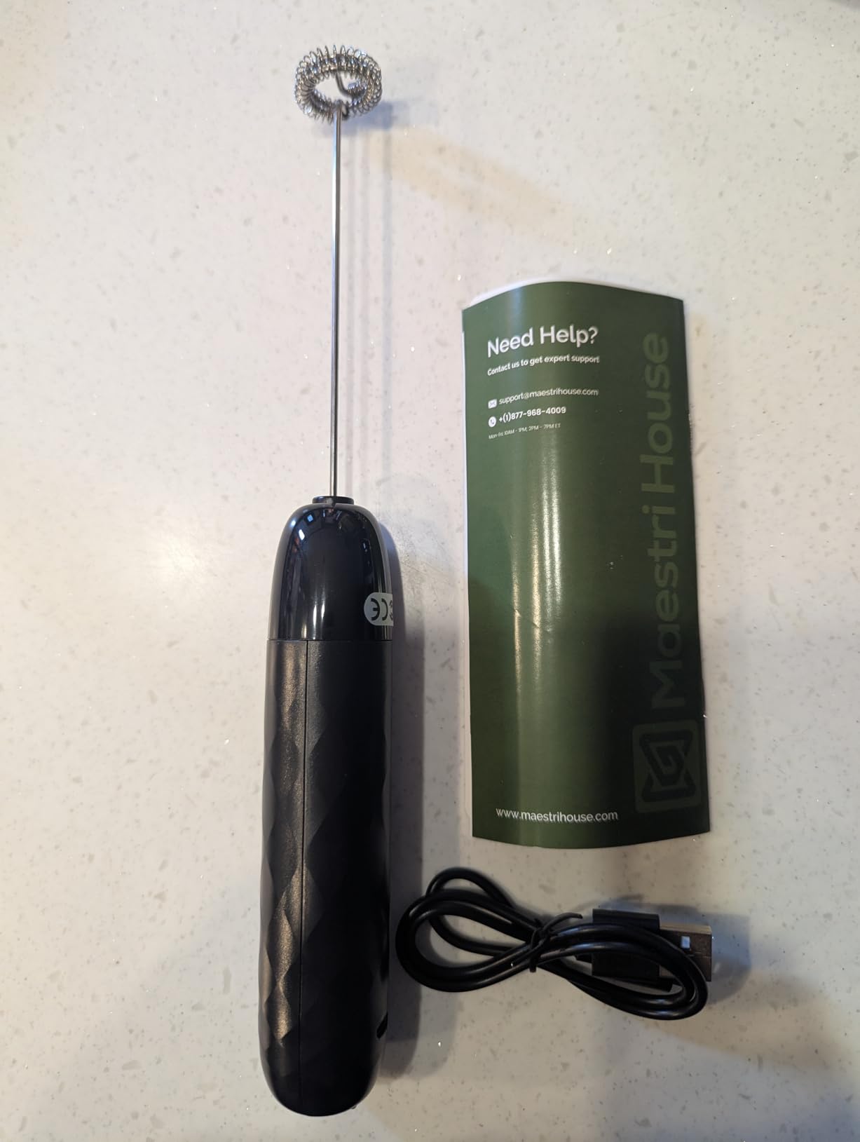 Maestri House Rechargeable Milk Frother, LunaFro Mini Handheld Electric Foam Maker Detachable Stainless Steel Whisk Drink Mixer customer photo 1