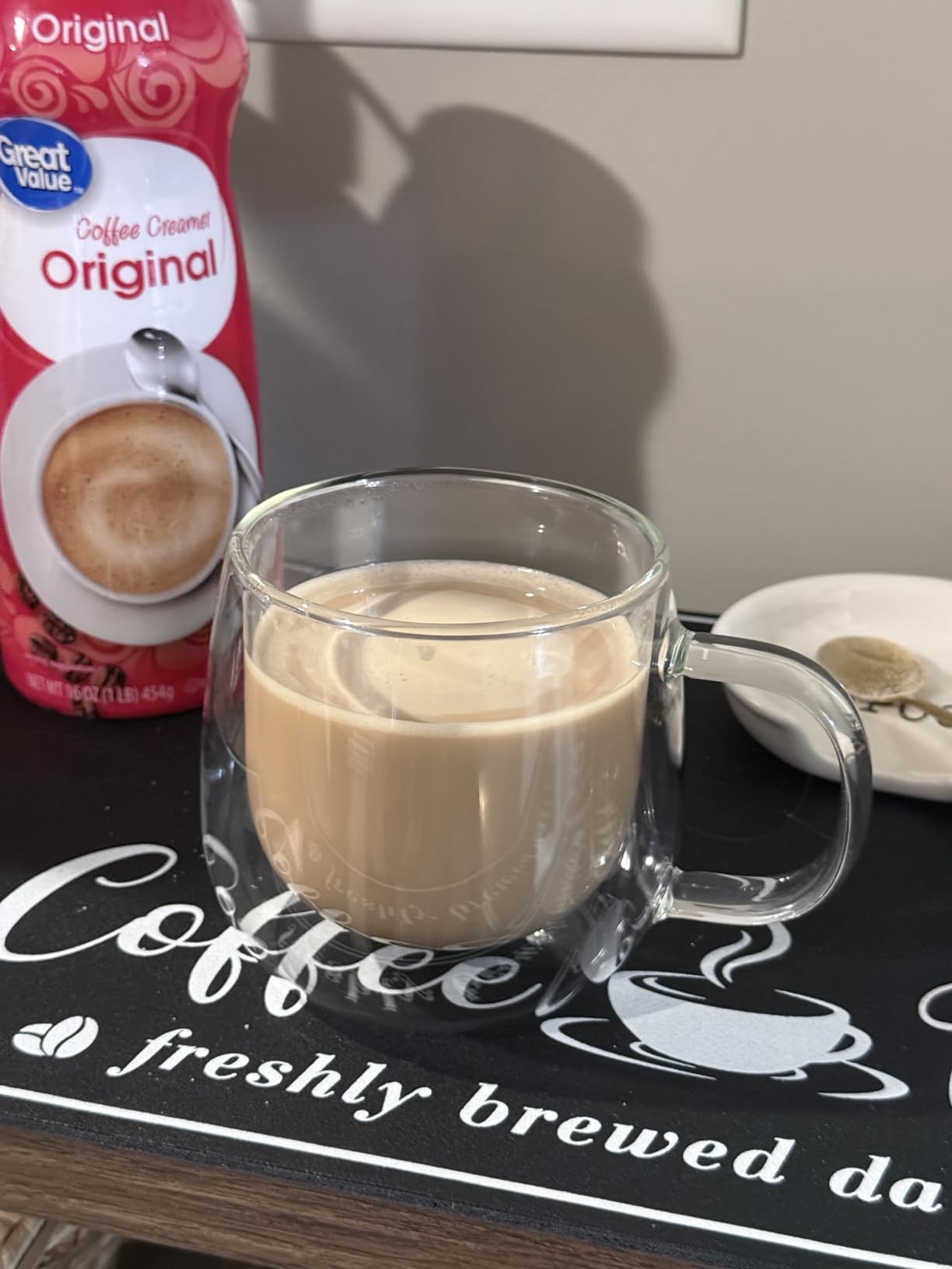 CNGLASS 16oz Double Walled Glass Coffee Mugs(2-pack), Large Clear Coffee Cups with Handle, Glass Espresso Mugs for Latte, Cappuccino, Tea customer photo 1