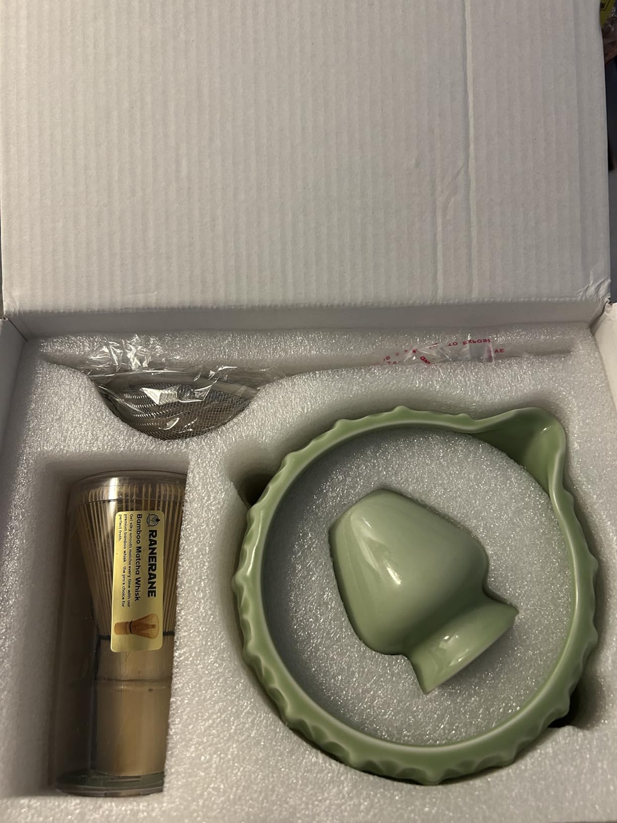 Matcha Whisk and Bowl with Ceramic Matcha Whisk Holder, Matcha Sifter, Matcha Spoon and Scoop Handmade from Natural Bamboo, Matcha Making Kit (Cyan) customer photo 2