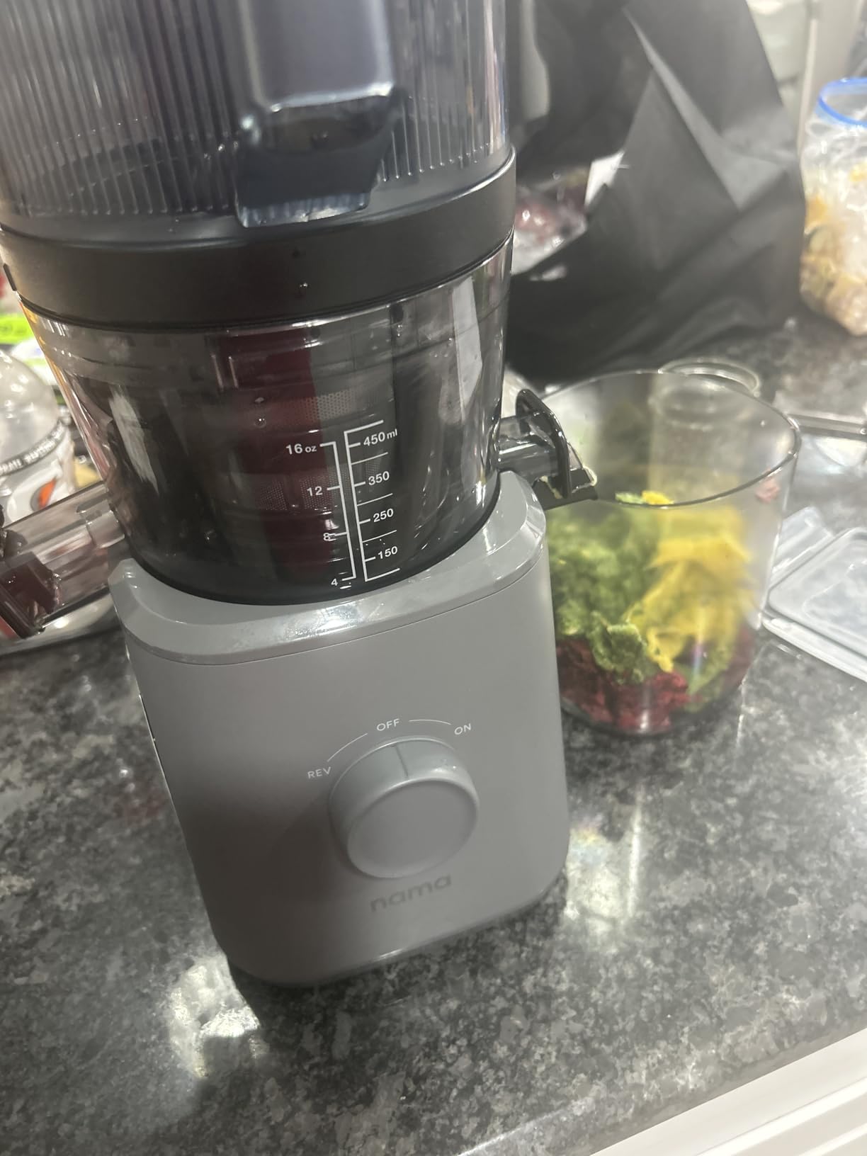 Nama J2 Cold Press Juicer - Self Feeding for Hands-Free Operation with Wide Mouth Hopper for Whole Recipe Loading, Zero Waste Masticating Juicer For More Juice, Less Pulp - Easy Cleanup & Assembly customer photo 2