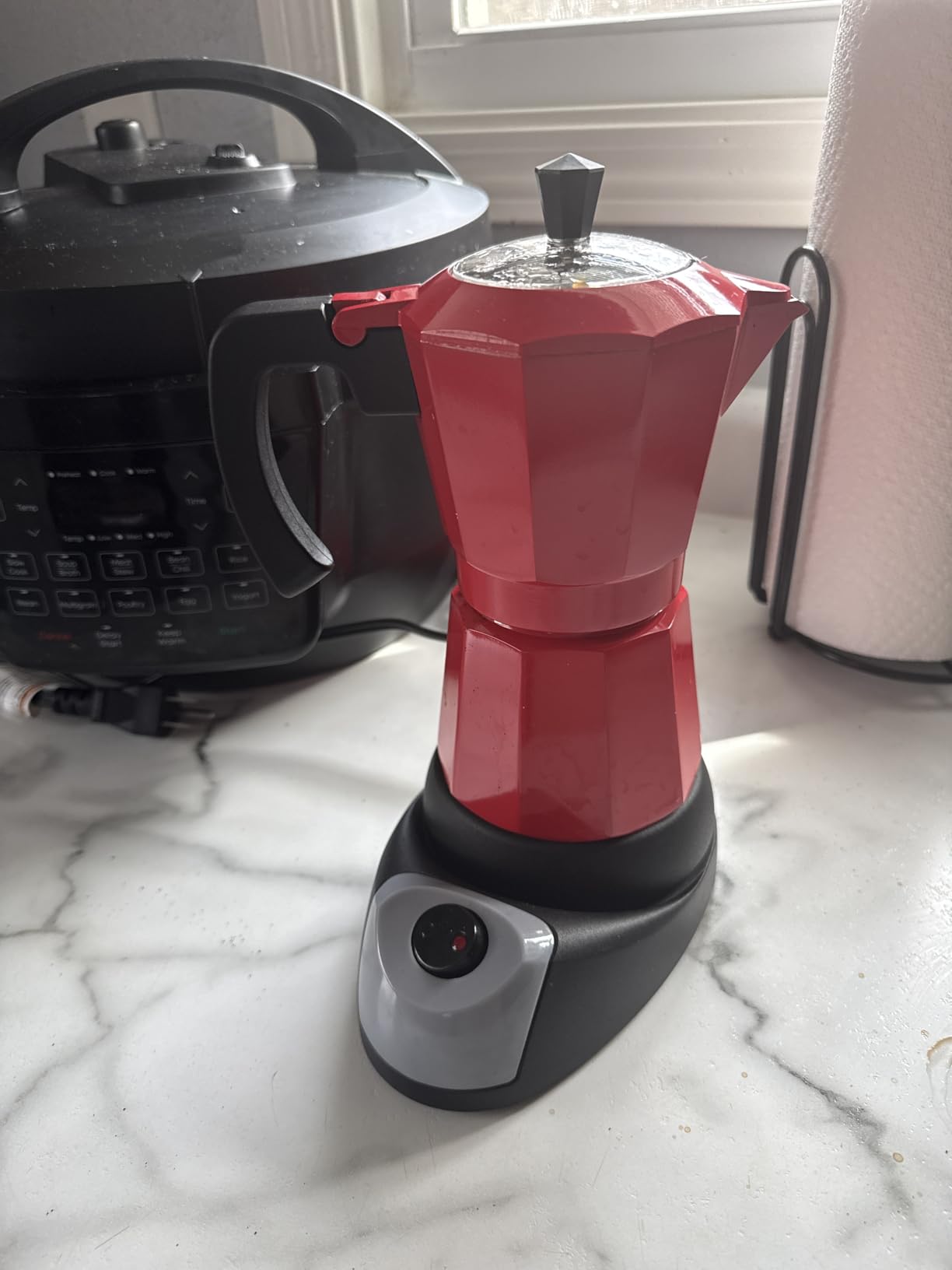 Electric Stainless Steel Moka Pot 6 Cup 300ml Mocha Pot Espresso Maker with Detachable Base Ideal Coffee Maker for Home Italian and Cuban Café customer photo 1