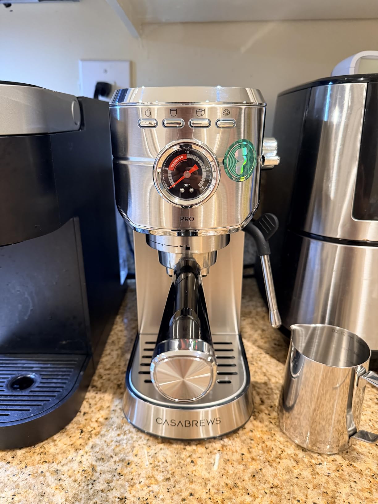 CASABREWS 5418 PRO Espresso Machine 20 Bar, Upgraded Espresso Maker with Powerful Steam Milk Frother, Stainless Steel Coffee Machine with Fast Heating System for Cappuccino, Latte, Silver customer photo 1