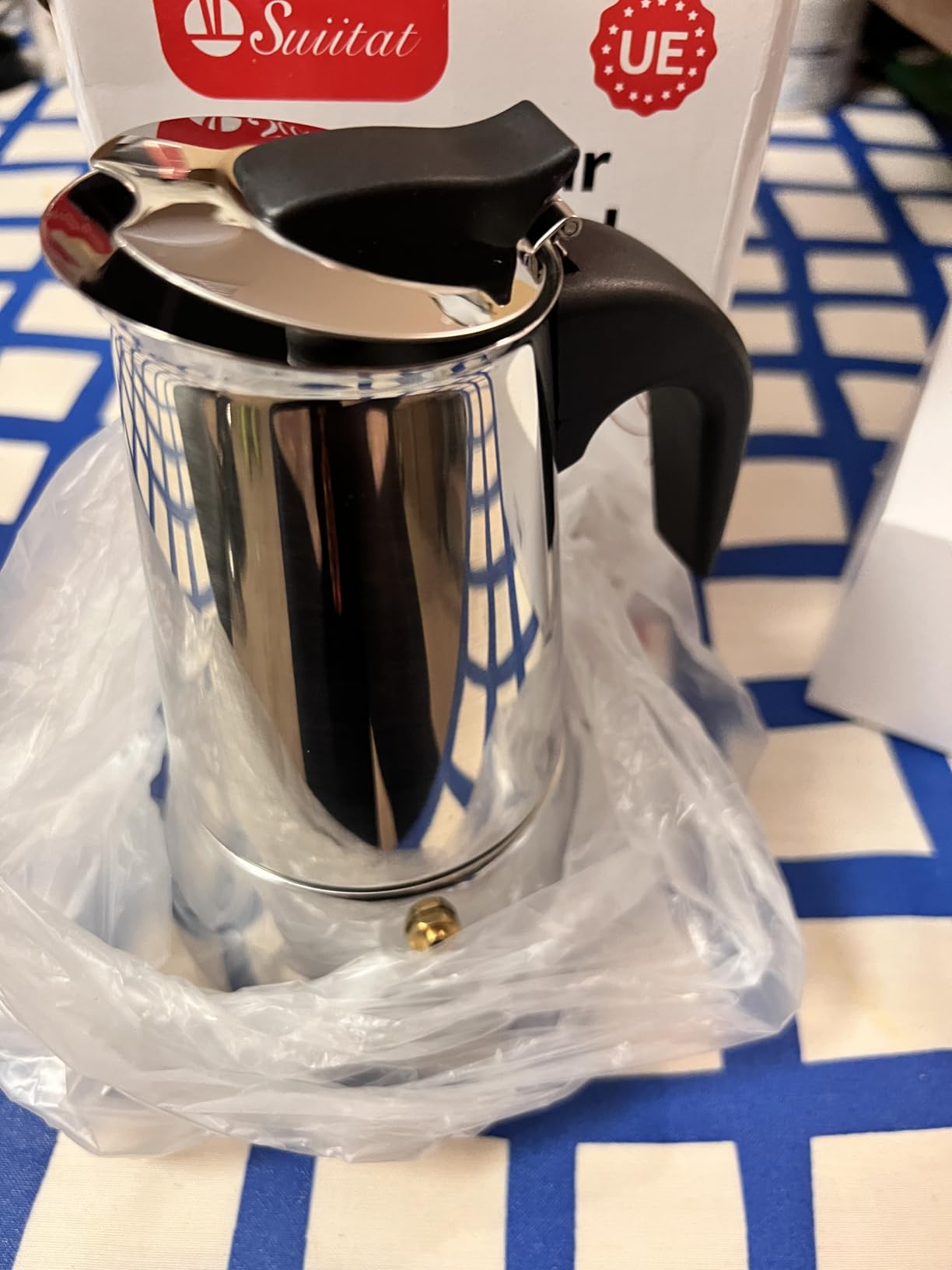 Silver Aluminum Electric Moka Pot, 3 or 6 Cups Espresso Maker with Dose Reduction Plate customer photo 2