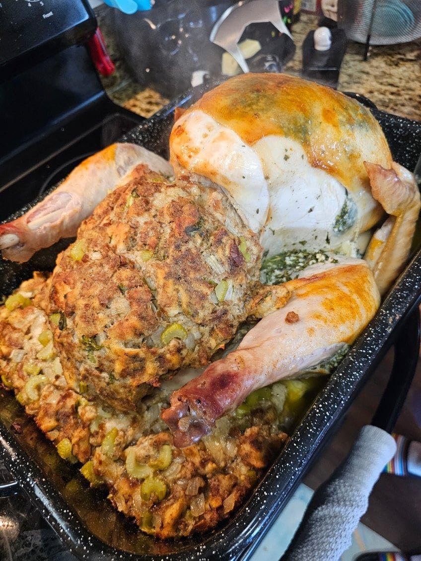 Granite Ware 19-Inch Covered Rectangular Roaster - Enamel Steel Cookware, Nonstick & Chemical-Free, Dishwasher Safe - 25 Lb Capacity, Large Roasting Pan for Meats, Poultry, Vegetables (Speckled Black) customer photo 1