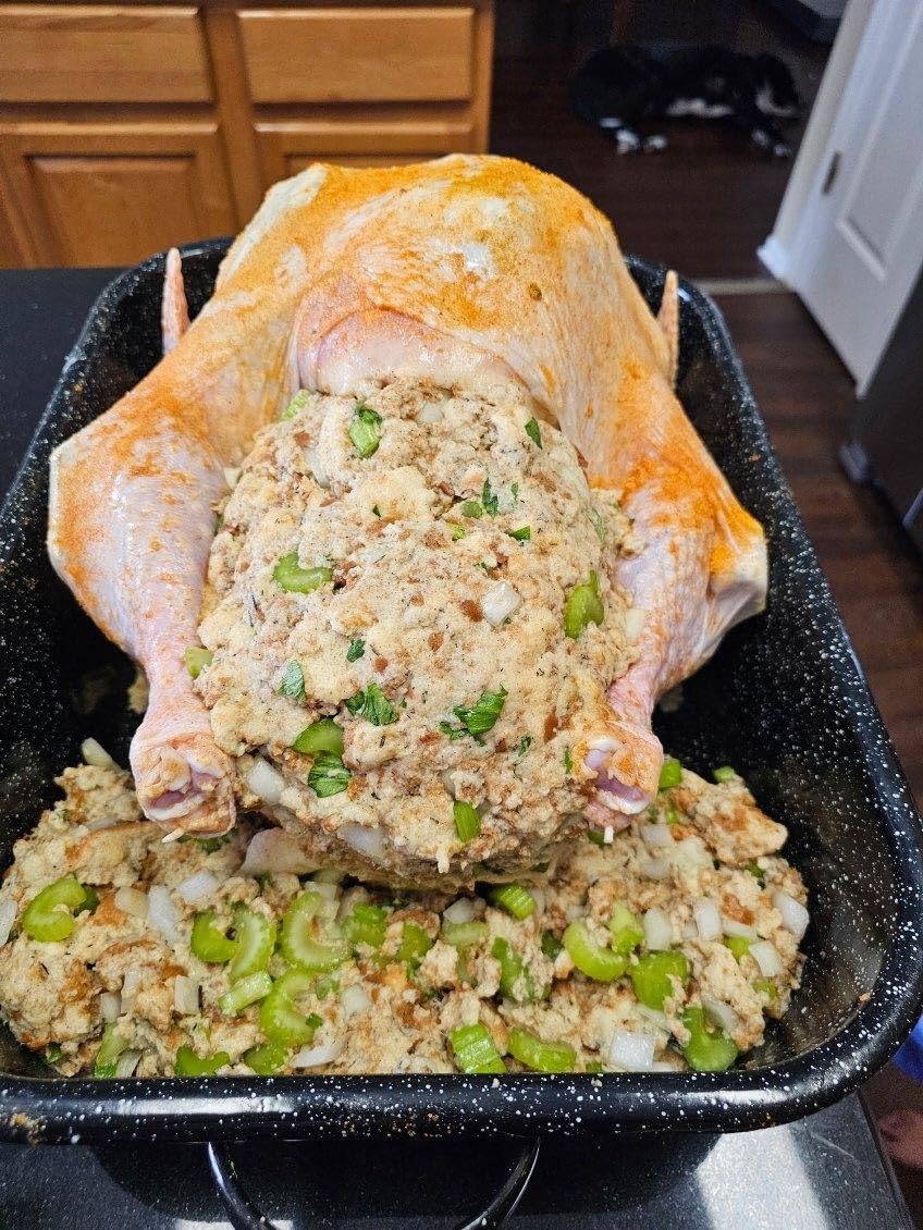 Granite Ware 19-Inch Covered Rectangular Roaster - Enamel Steel Cookware, Nonstick & Chemical-Free, Dishwasher Safe - 25 Lb Capacity, Large Roasting Pan for Meats, Poultry, Vegetables (Speckled Black) customer photo 2