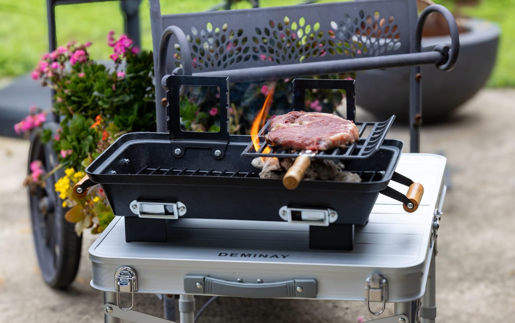 Marsh Allen 30052 Cast Iron Hibachi 10 by 18-Inch Charcoal Grill customer photo 1