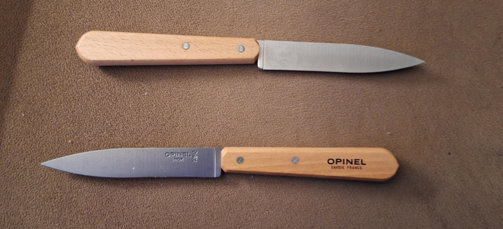 Opinel No. 112 Paring Knives 2 Piece Set, Sandvik 12C27 Steel Everyday Use Prep Knives for Chopping, Peeling, Slicing, Trimming, Stabilized Sustainably Harvested Beechwood Handles, Made in France customer photo 1