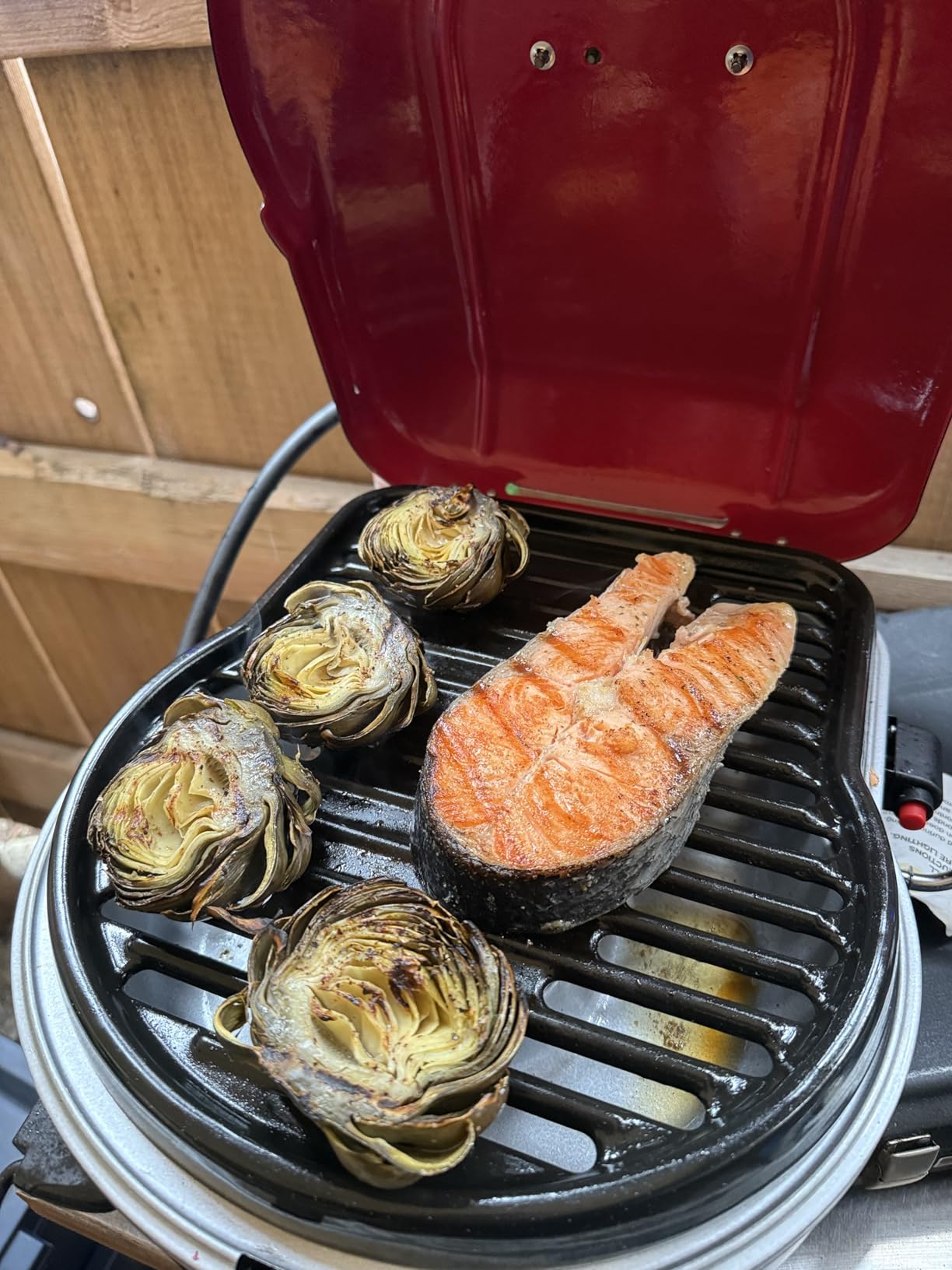 Coleman Fold N Go 6,000 BTU Portable Propane Grill, Lightweight Gas Grill with Push-Button Starter & Adjustable Horseshoe Burner, Great for Camping, Tailgating, Grilling, BBQ customer photo 1