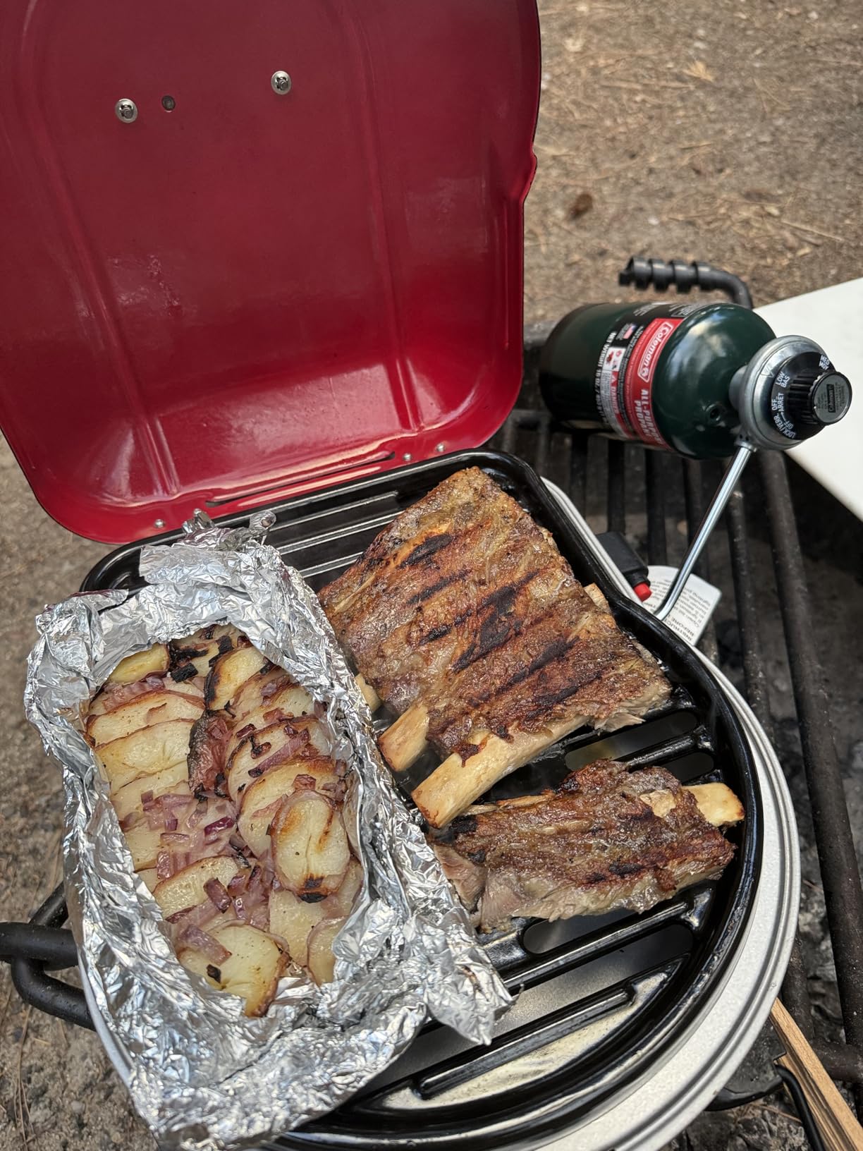 Coleman Fold N Go 6,000 BTU Portable Propane Grill, Lightweight Gas Grill with Push-Button Starter & Adjustable Horseshoe Burner, Great for Camping, Tailgating, Grilling, BBQ customer photo 2
