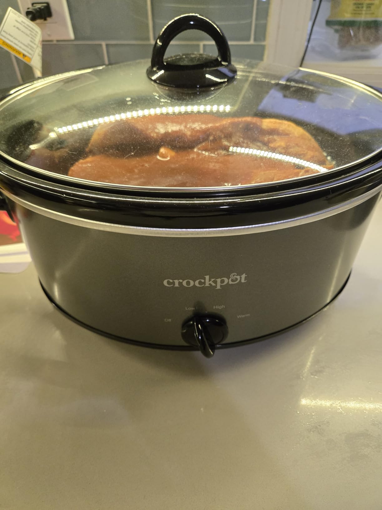 Crock-Pot 7-Quart Manual Slow Cooker, Family Size Serves 8+ People & Fits 6-lb Roast, Removable Stoneware with Warming Setting, Dishwasher Safe, Stainless Steel customer photo 1