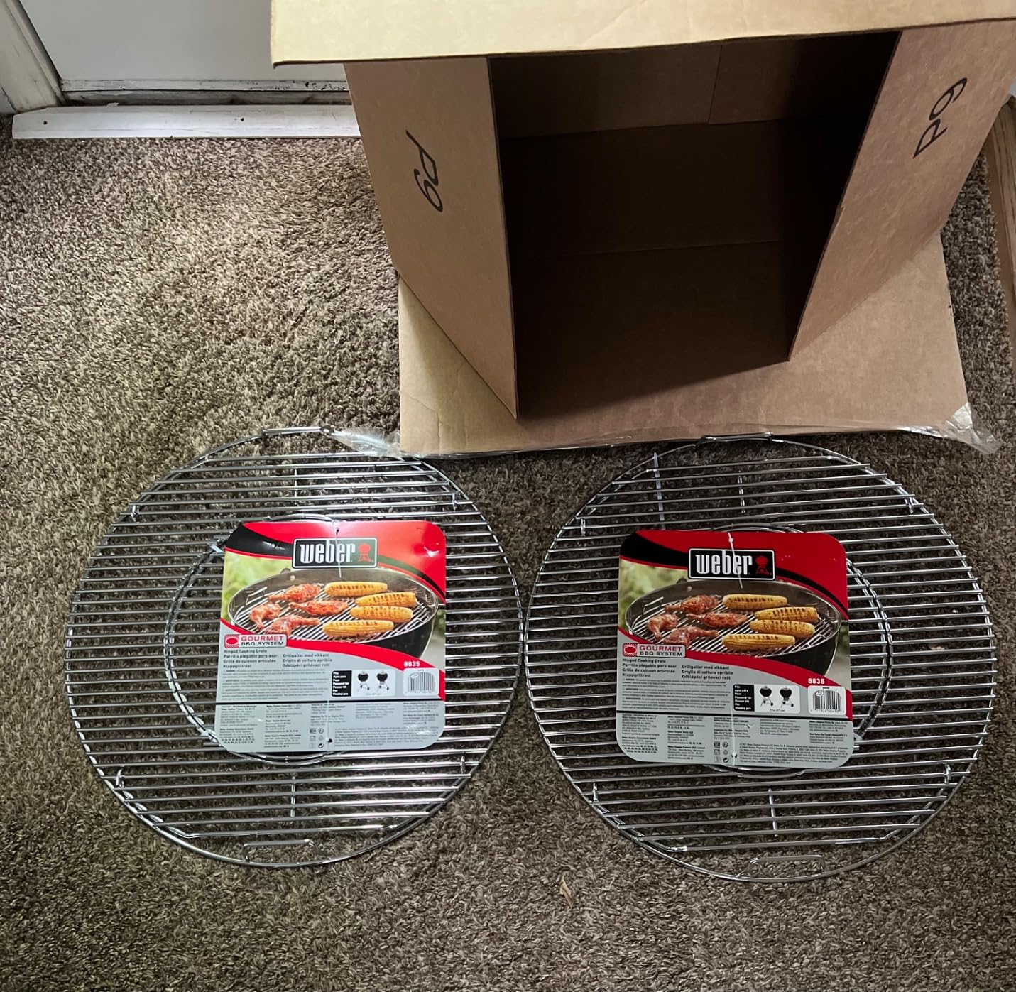 Weber Gourmet BBQ System Hinged Cooking Grate - Add Charcoal Without Removing Grate, Includes 12
