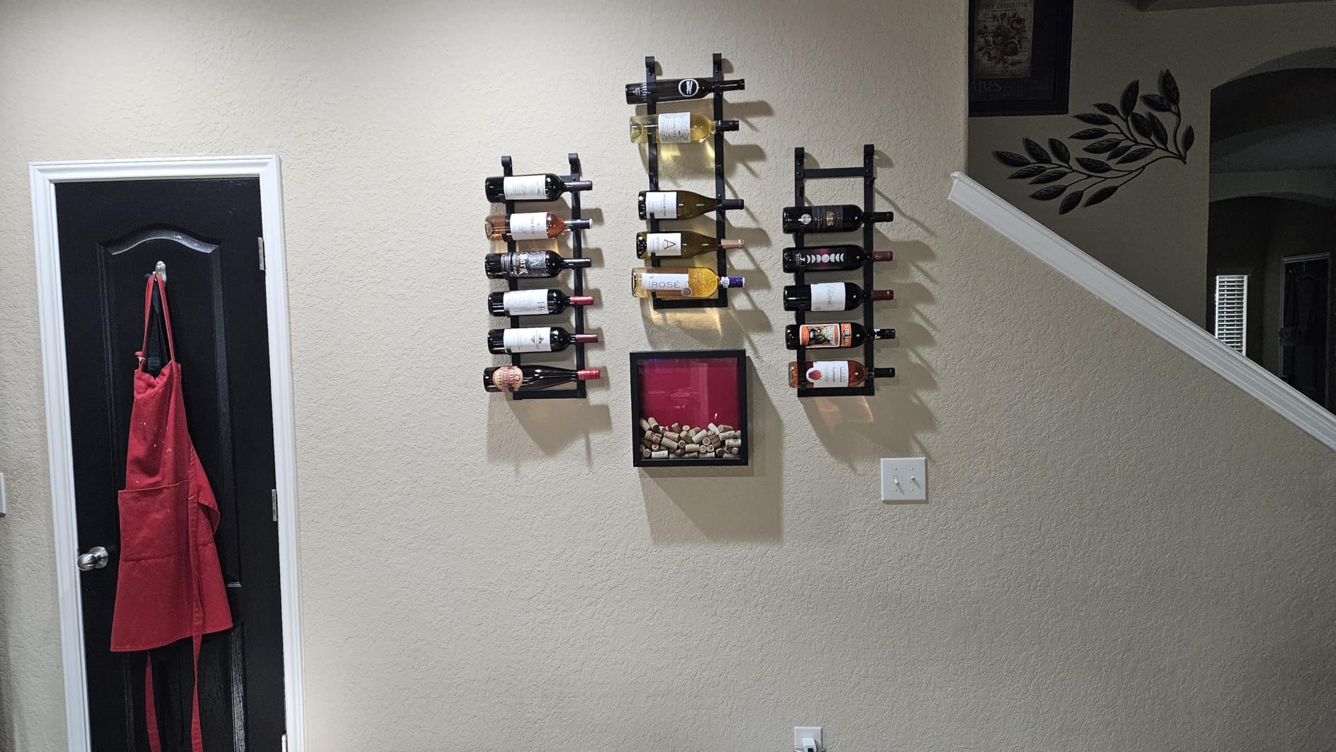 VintageView Le Rustique 6 Bottle Wall Mounted Wine Rack Stylish Modern Wine Storage with Label Forward Design (Matte Black, Set of 1) customer photo 1