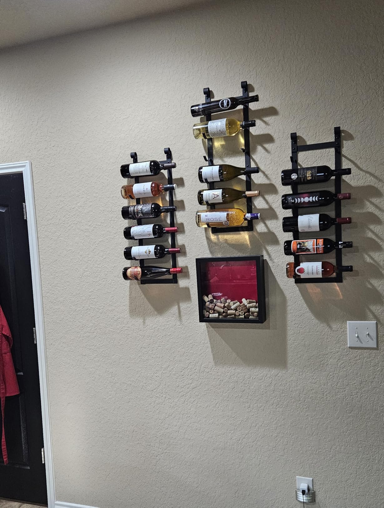 VintageView Le Rustique 6 Bottle Wall Mounted Wine Rack Stylish Modern Wine Storage with Label Forward Design (Matte Black, Set of 1) customer photo 2