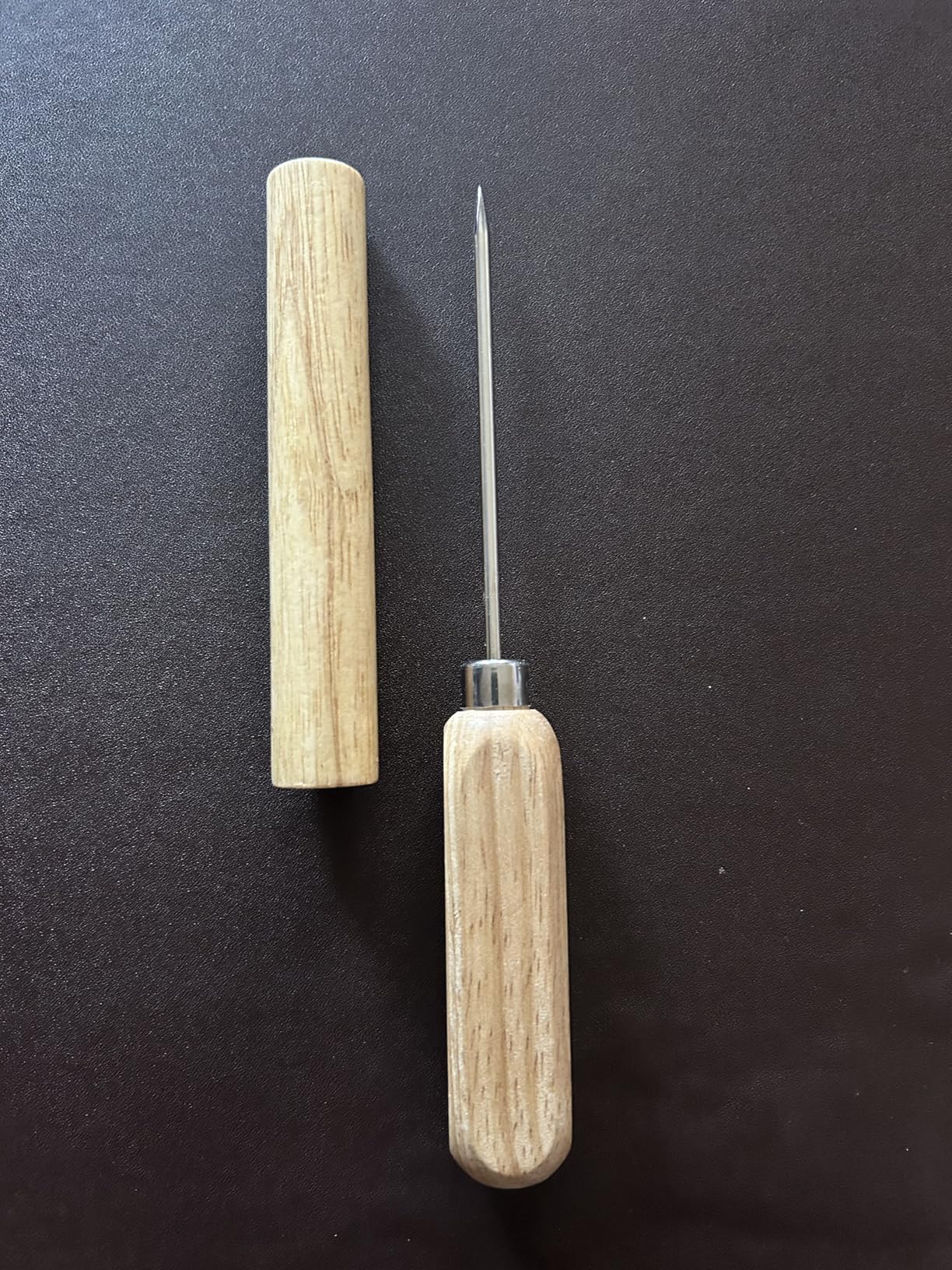 True Spike Stainless Steel Ice Pick Tool with Cover and Wood Handle for Cocktails, Restaurant, Bars, Camping, Bartender Home Bar Accessories, 8.5