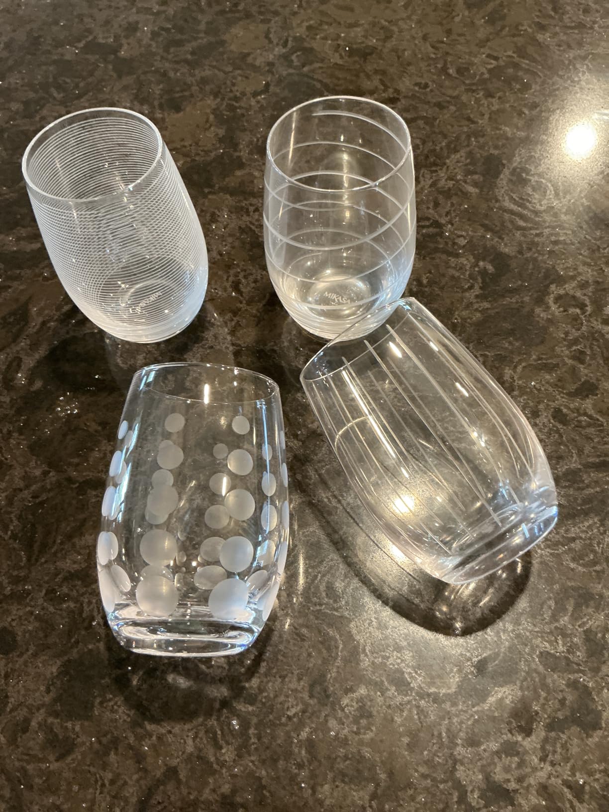 Mikasa Cheers Stemless Wine Glasses, Set of 4, 17-Ounce Clear Glasses, Durable and Elegant, Perfect for Red or White Wine, Dishwasher Safe customer photo 1