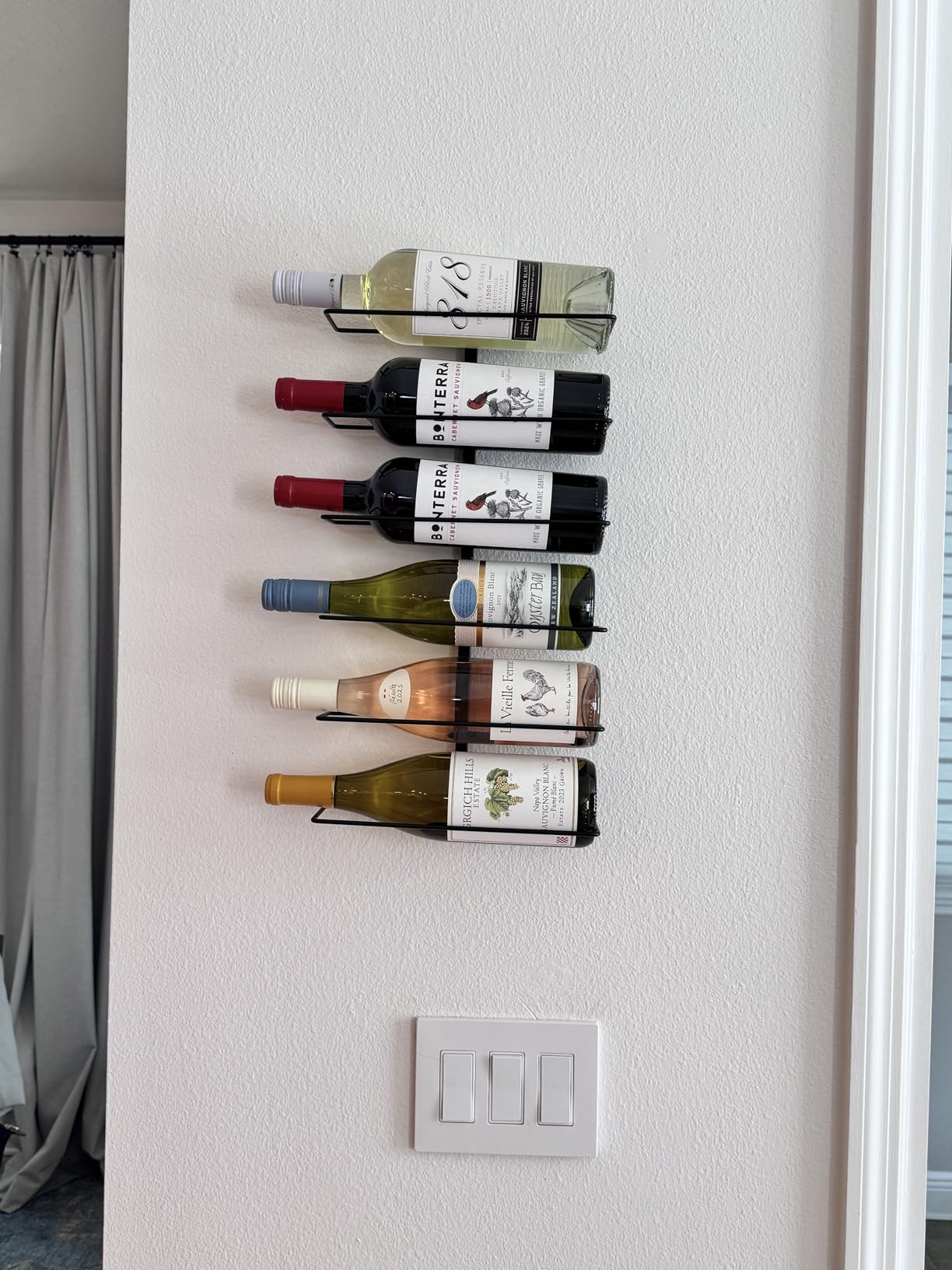 Sorbus Wall Mount Wine Rack - Holds 9 Bottles - Black Metal Wine Bottle Holder for Wall, Modern Wine Rack for Home Bar, Kitchen customer photo 2