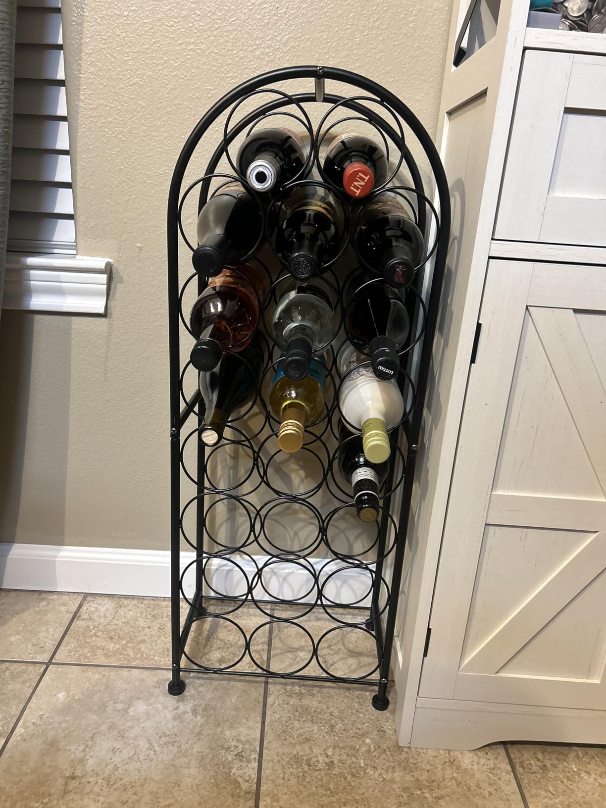 Sorbus Freestanding Wine Rack - Elegant and Unique Bordeaux Chateau Style Floor Wine Stand for 23 Wine Bottle Storage, Champagne, Metal Wine Bottle Holder Stands for Kitchen, Home Bar, Mini Wine Bar customer photo 1
