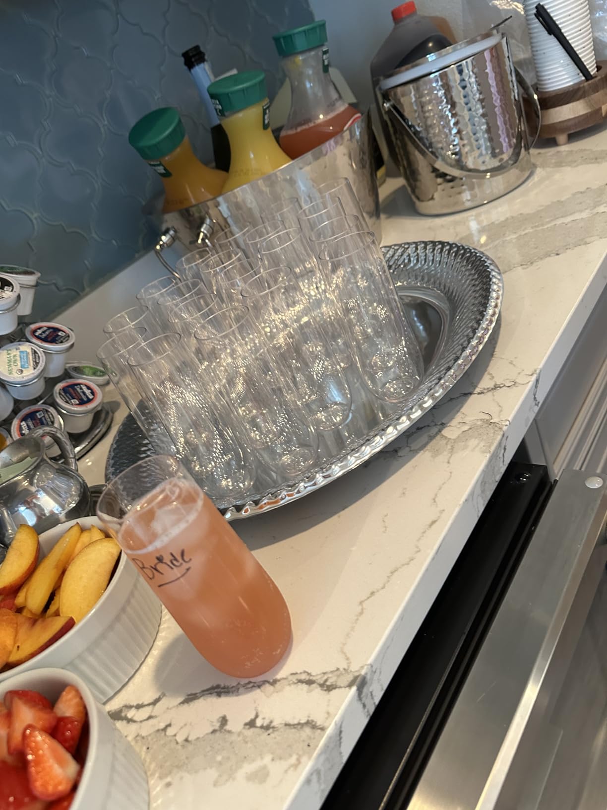 BREKX Hammered Stainless-Steel Beverage Tub, Double-Walled Insulated Anchored Drink Tub & Ice Bucket with Double Hinged Handles, Drink Chiller for Parties, 12 Quarts customer photo 1