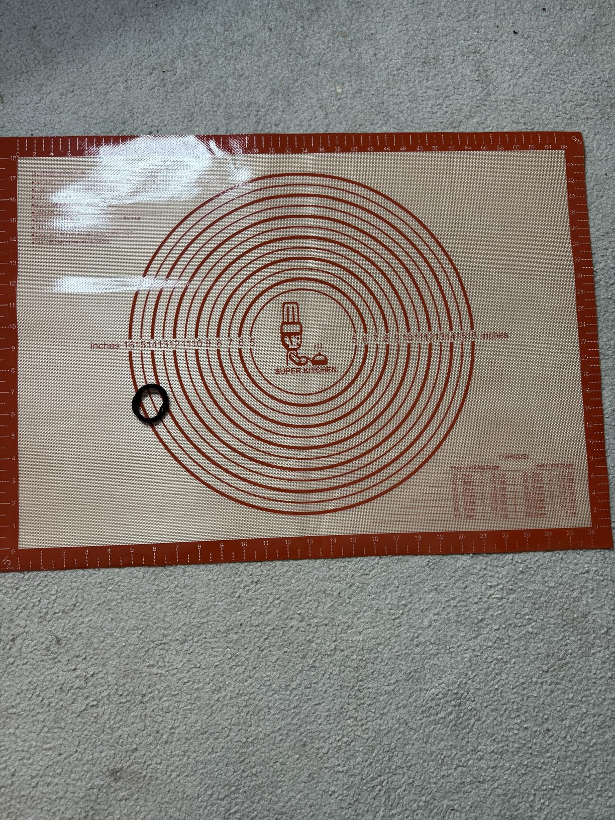 Non-slip Silicone Pastry Mat Extra Large with Measurements 28''By 20'' for Silicone Baking Mat, Counter, Dough Rolling, Oven Liner, Fondant/Pie Crust By Folksy Super Kitchen Red customer photo 1