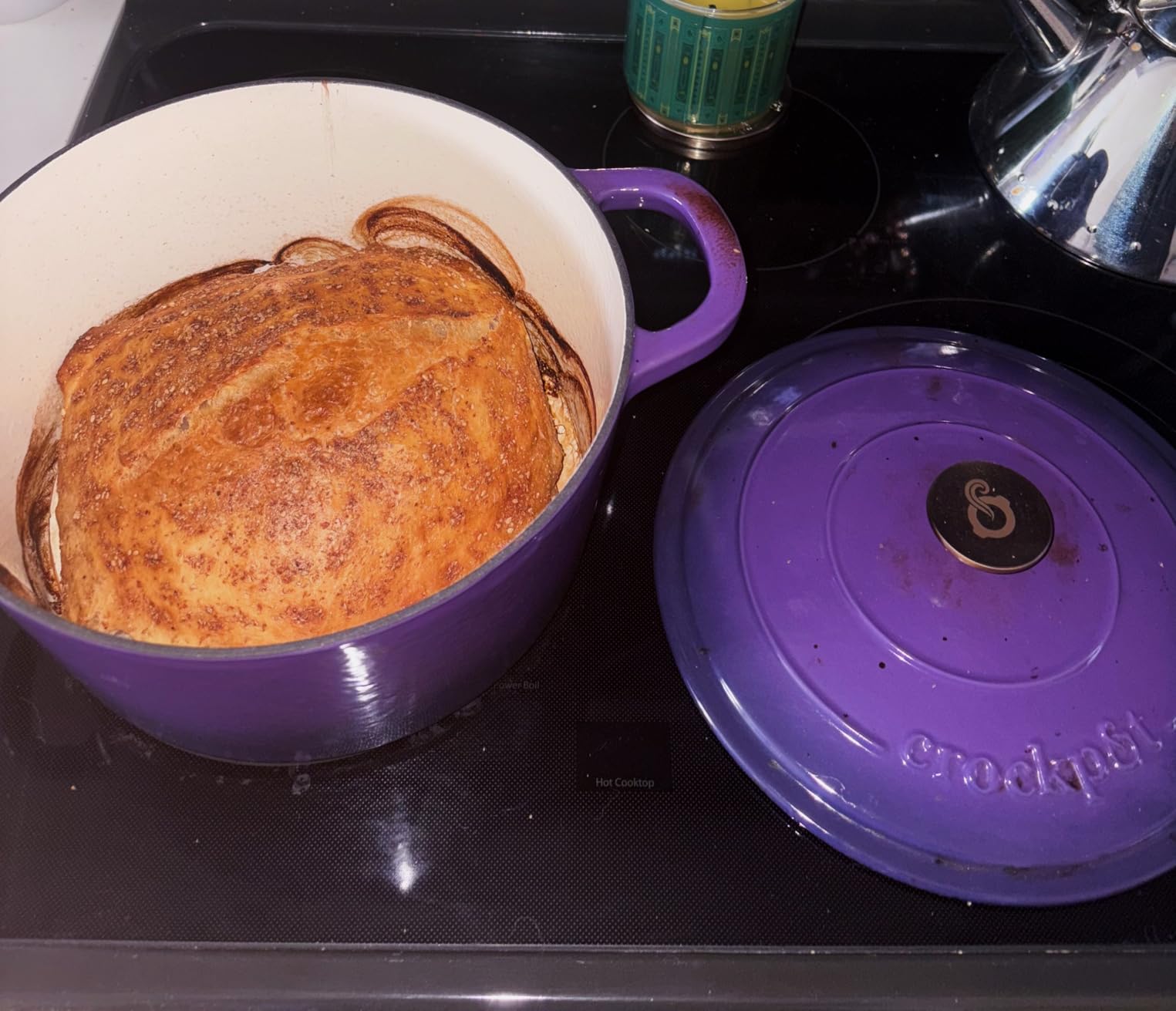 Crock-Pot Artisan 7-Quart Round Enameled Cast Iron Dutch Oven - Sapphire Blue, Slow Cooking, Baking, Roasting with Lid customer photo 1