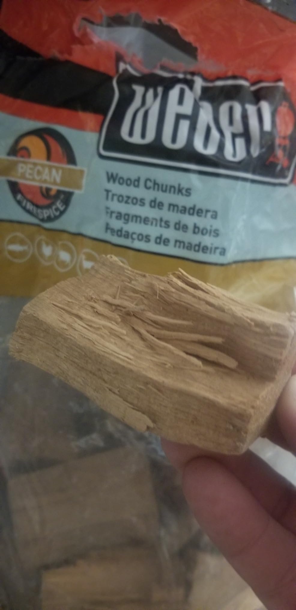 Weber Pecan Wood Chunks Outdoor Cooking Fuel, 4 lb customer photo 1