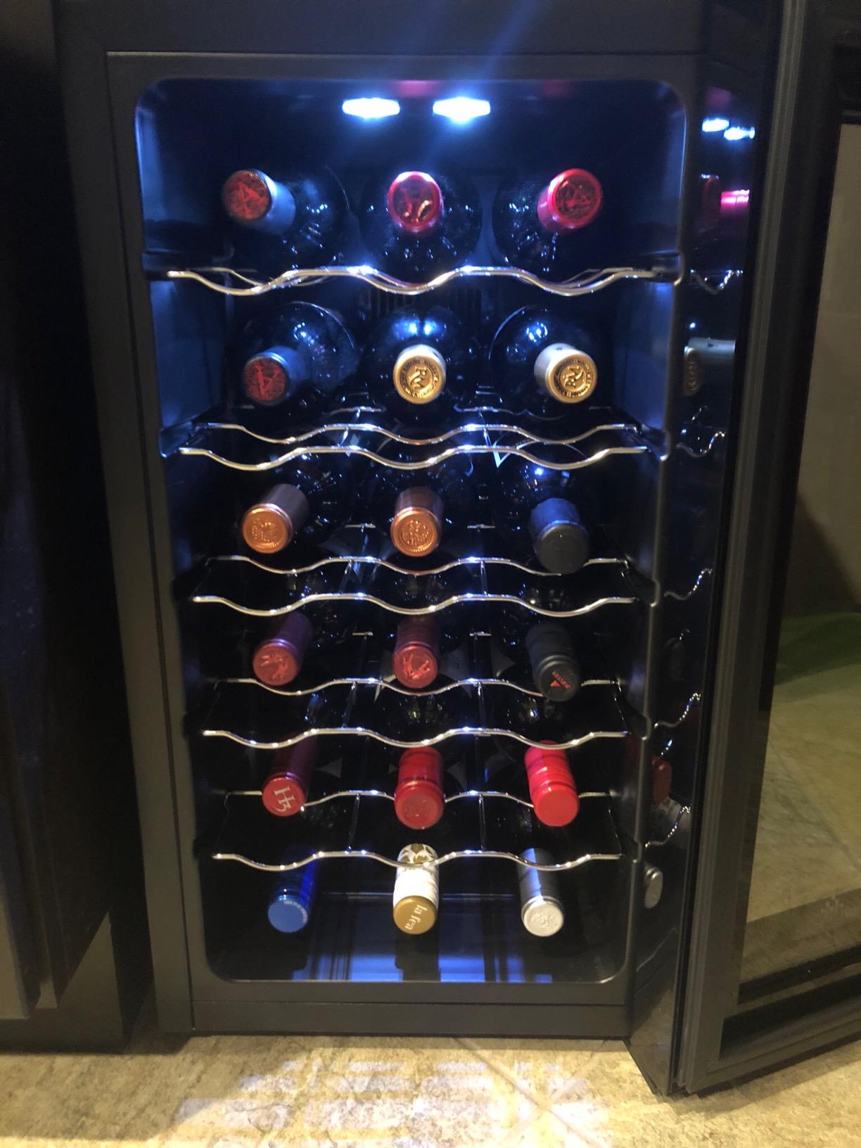 Ivation 12 Bottle Red And White Wine Thermoelectric Wine Cooler/Chiller Counter Top Wine Cellar with Digital Temperature Display, Freestanding Refrigerator Smoked Glass Door Quiet Operation Fridge customer photo 2