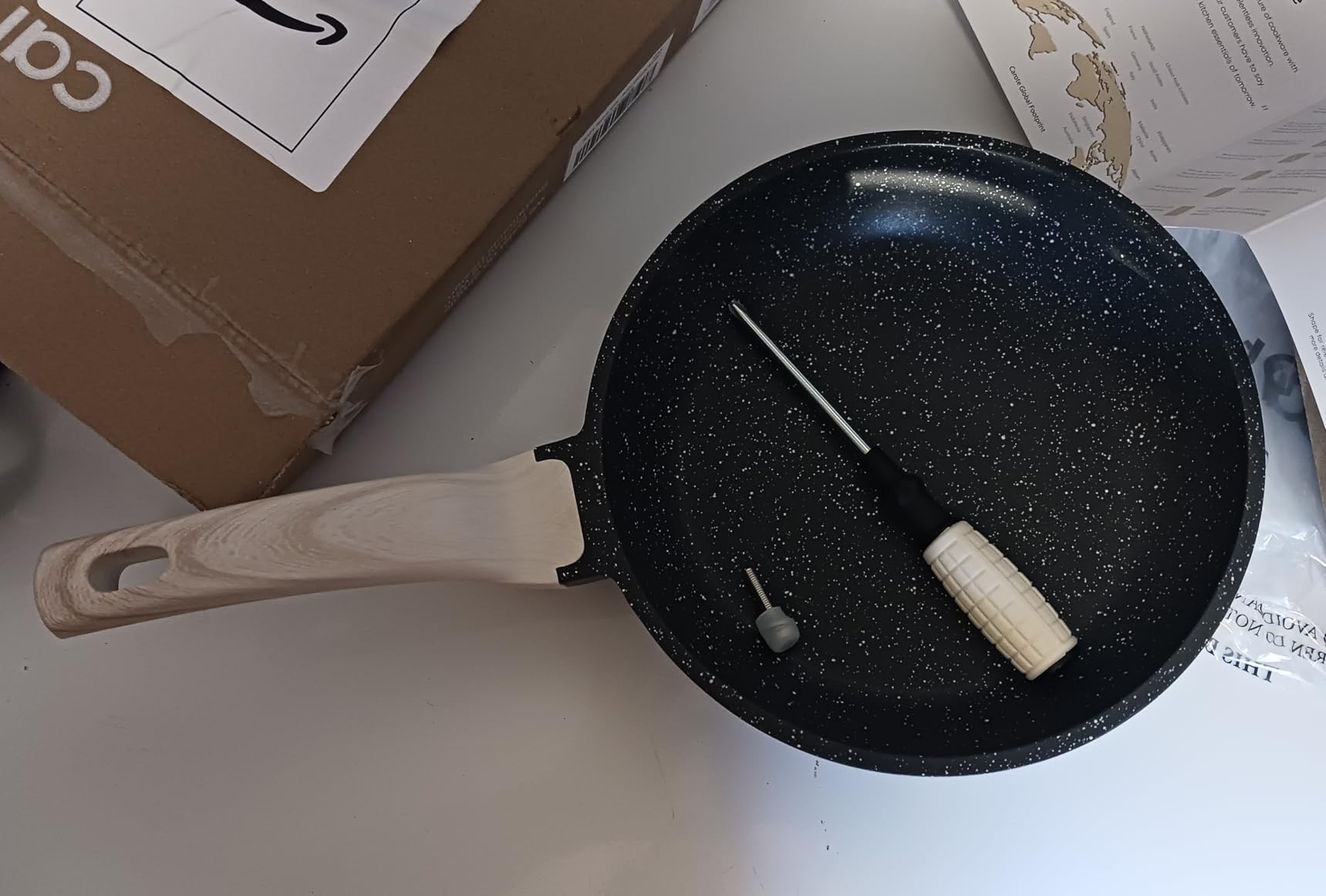 CAROTE Nonstick Frying Pan, 8 Inch Classic Granite Skillet | Kitchen Healthy Non Toxic Stone Cookware, All-Stovetop Compatible, Cool Handle, Easy to Clean, PFOA Free customer photo 1