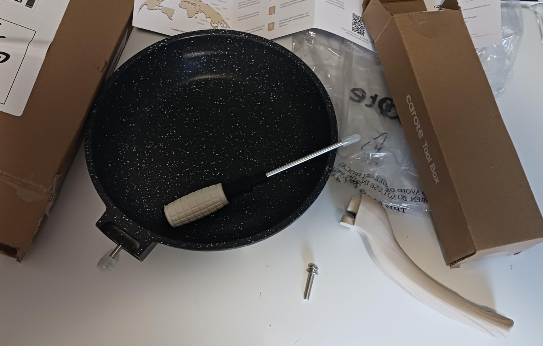 CAROTE Nonstick Frying Pan, 8 Inch Classic Granite Skillet | Kitchen Healthy Non Toxic Stone Cookware, All-Stovetop Compatible, Cool Handle, Easy to Clean, PFOA Free customer photo 2