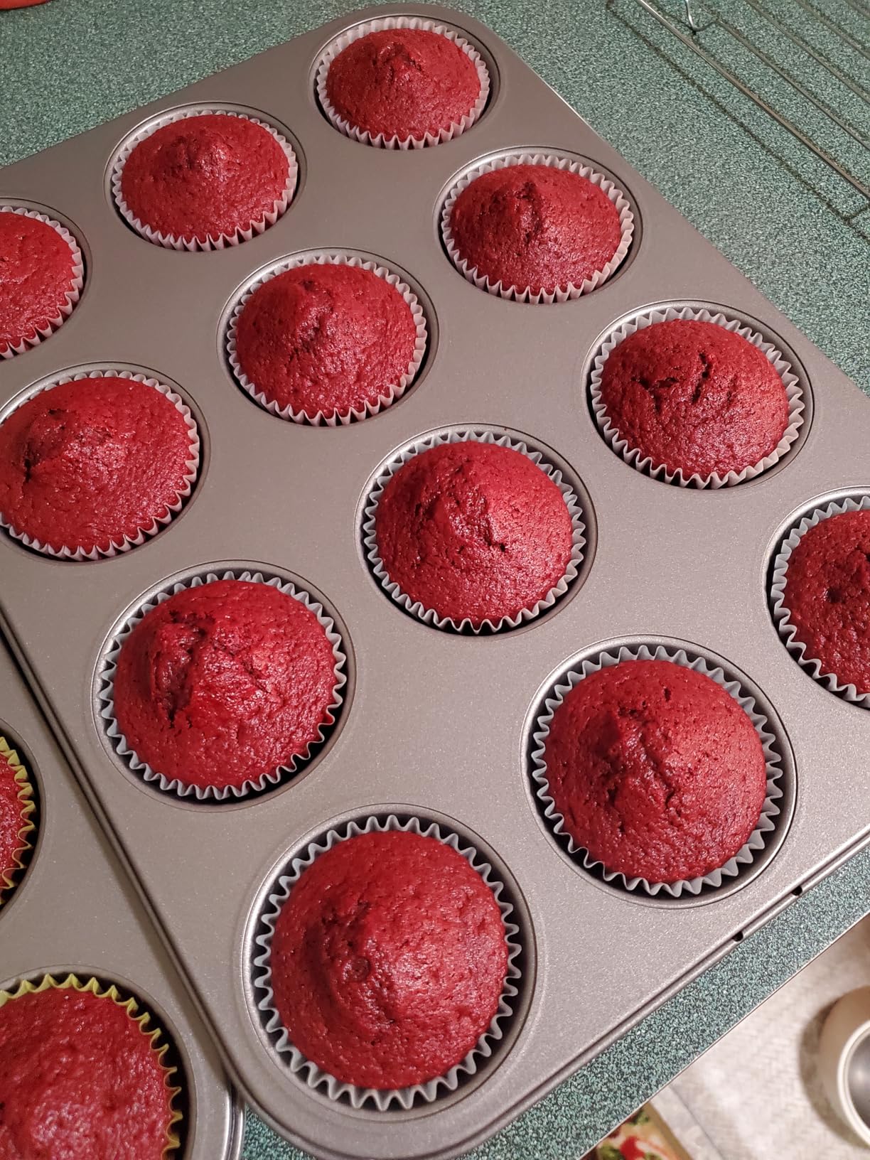 Amazon Basics Nonstick Muffin Pan, Set of 2, Oven Safe, Bakes Evenly, 12 Cups customer photo 2