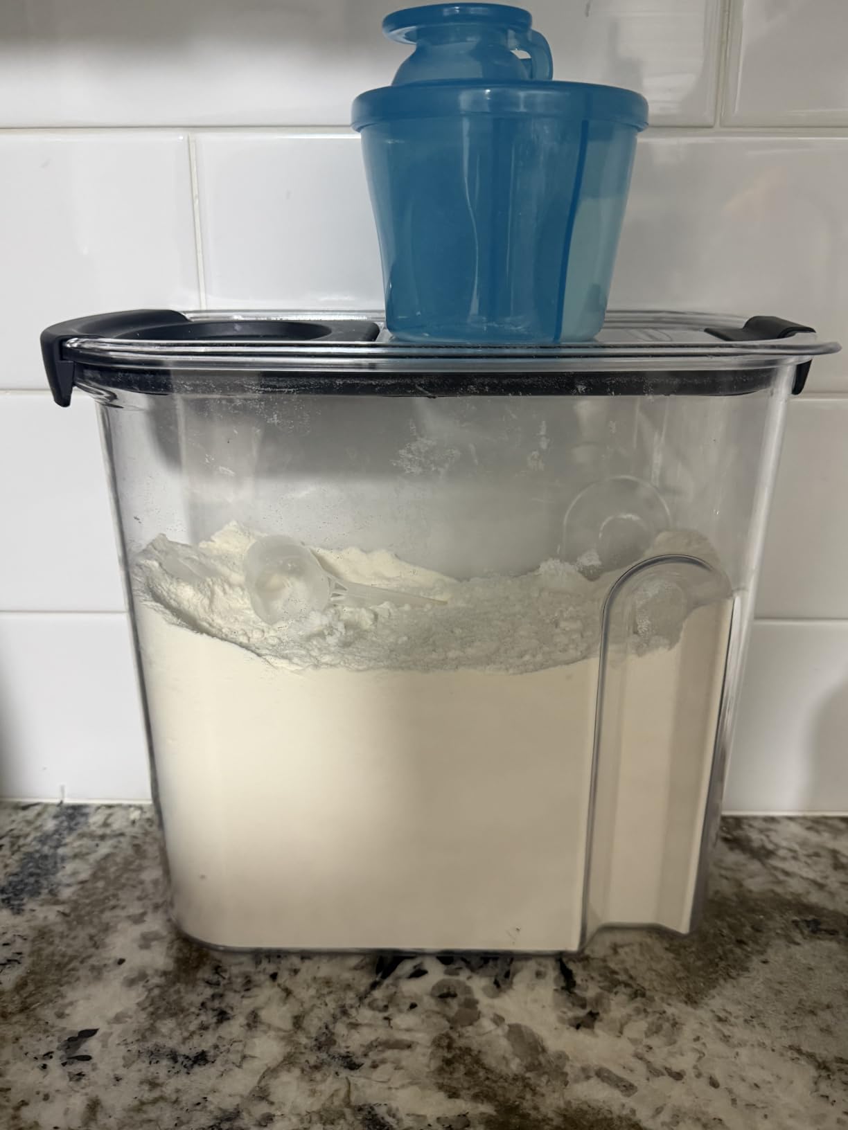 Rubbermaid Brilliance 16-Cup Airtight Food Storage Container with Lid Clear/Grey - optimal for pantry organization flour sugar and food storage customer photo 1