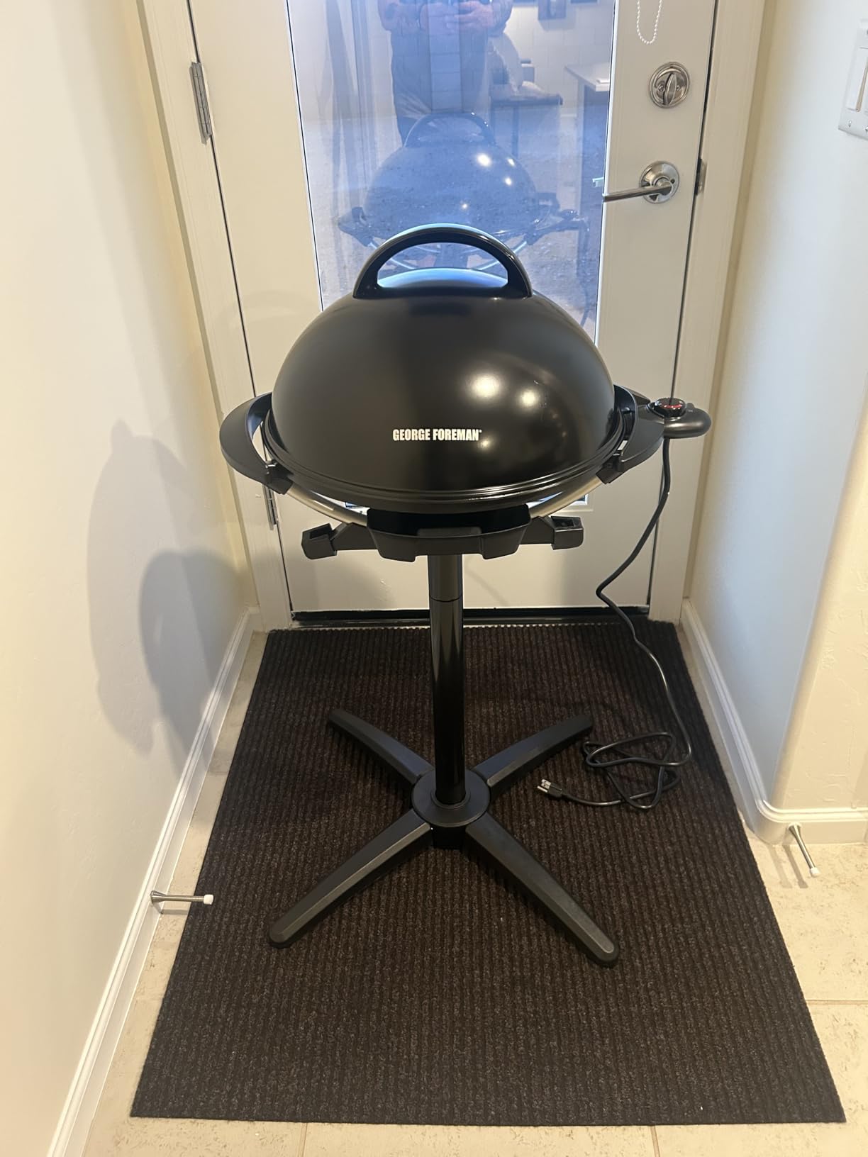 George Foreman Indoor/Outdoor Electric Grill with Stand, 15-Serving customer photo 1