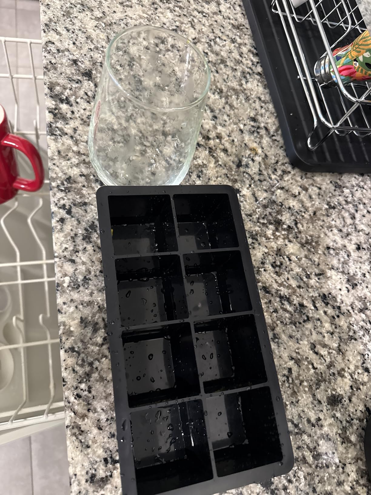 Ice Cube Molds - 2-Pack Silicone Trays for 8 Large Square Cubes - Slow-Melt Ice for Whiskey, Cocktails, Coffee & More (Black) customer photo 2
