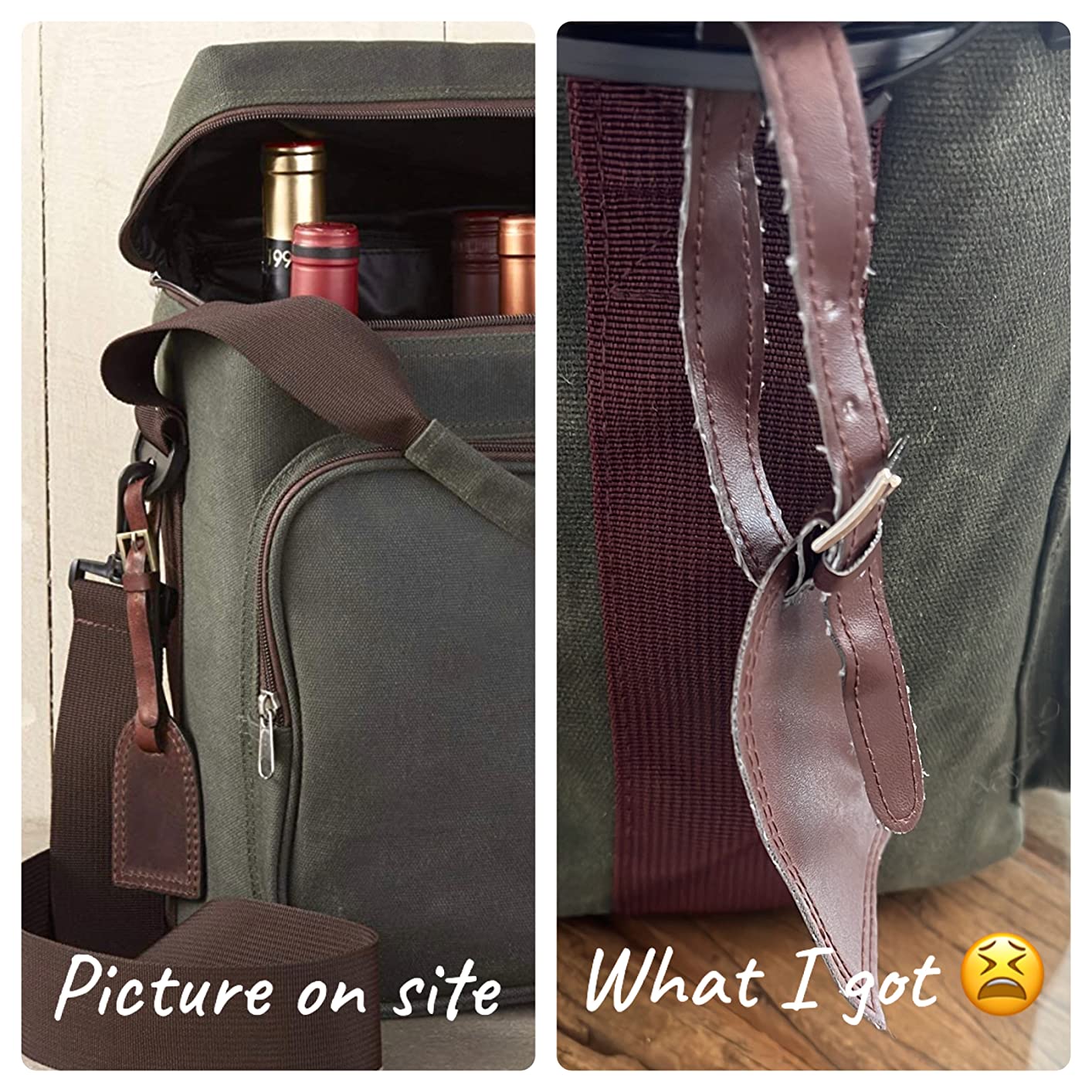 Wine Enthusiast 6-Bottle Waxed Canvas Wine Bag Tote Insulated Wine Carrier Cooler Travel & Picnics Holds Tall Bottles Includes Ice Pack Chilling Reusable Tote Bag for Wine Gifts & Outdoor Gatherings customer photo 1