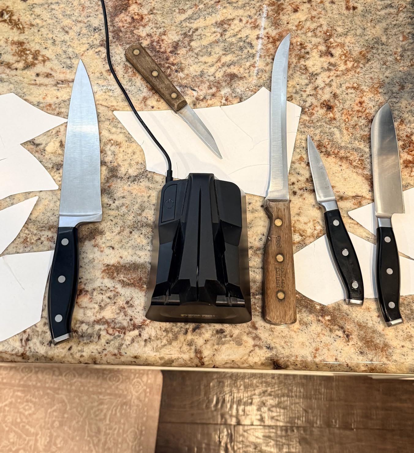Electric Kitchen Knife Sharpener - Get knives ready for cookouts and BBQ's- Fits in Kitchen Drawer, Sharpens every time, fast & easy customer photo 1