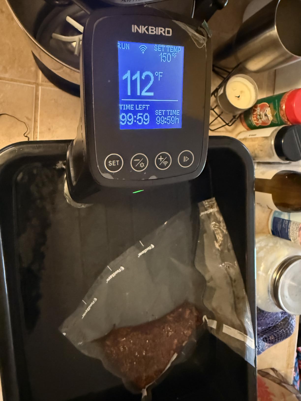 INKBIRD WIFI Sous Vide Cooker ISV-100W, 1000 Watts Sous Vide Machine Immersion Circulator with 14 Free Preset Recipes on APP & Calibration Function, Fast-Heating with Timer customer photo 1