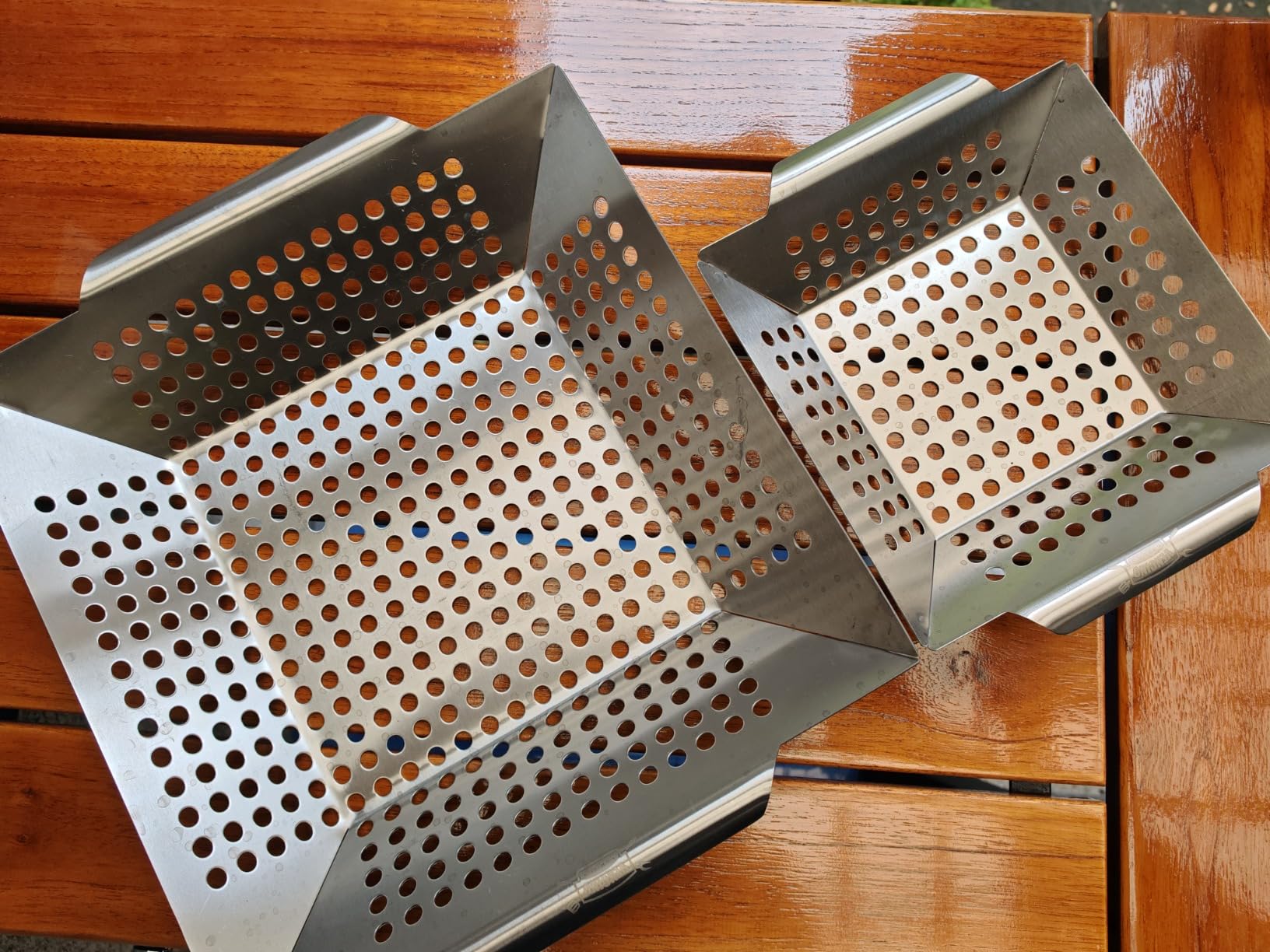 3 Pack Grill Baskets for Outdoor Grill, Heavy Duty Stainless Veggie Pan Set | Vegetable Grill Basket, Grilling Accessories for All Grills & Smokers customer photo 1