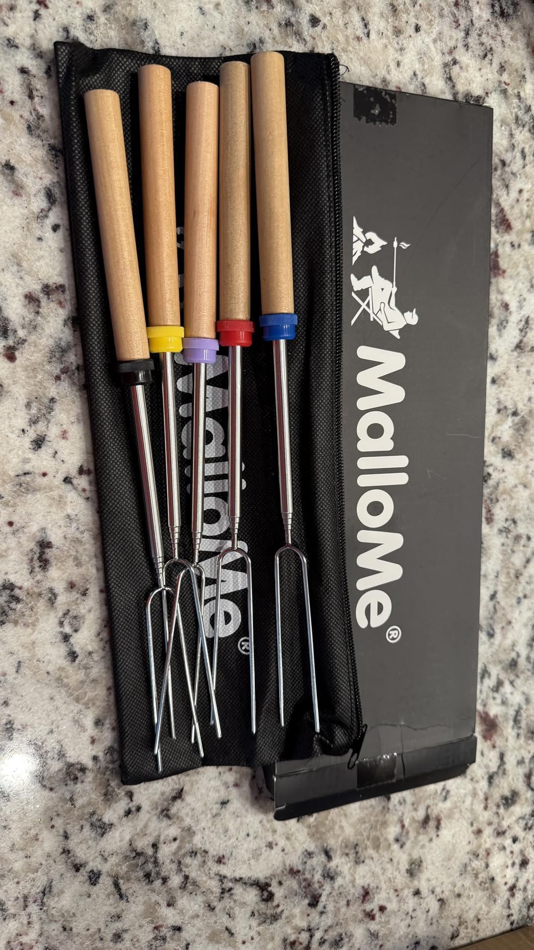 MalloMe Smores Sticks for Fire Pit Long - Marshmallow Roasting Sticks Smores Kit - Smore Skewers Hot Dog Fork Campfire Cooking Equipment, Camping Essentials S'mores Gear Outdoor Accessories 32
