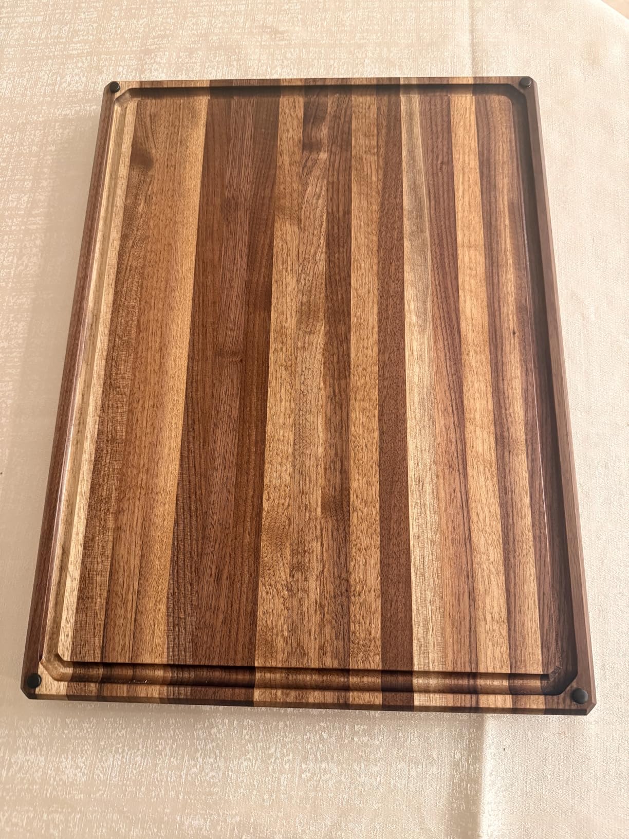 Sonder Los Angeles Alfred Cutting Board Made in USA | Black Walnut End Grain Cutting Board for Kitchen with Non-Slip Feet, Juice Groove, Sorting Compartments | Gift Box Included | 17x13x1.5 in customer photo 1