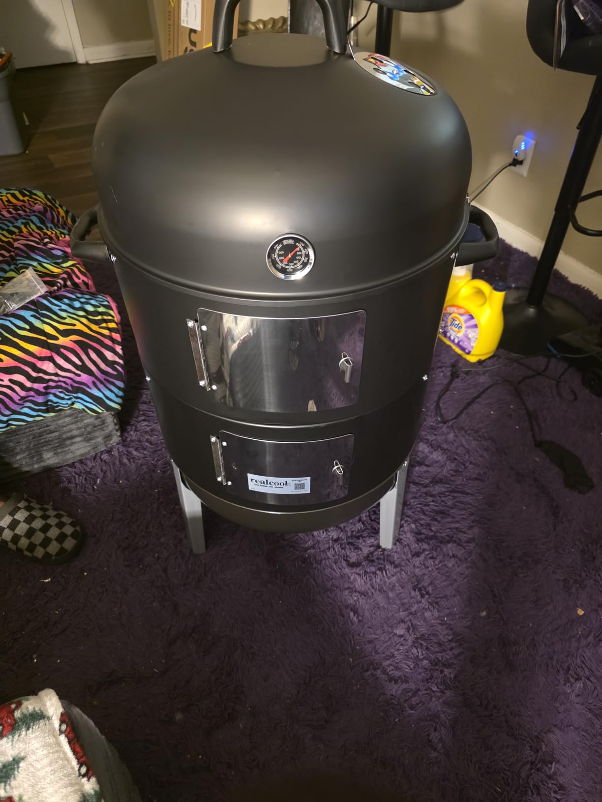 Realcook Charcoal BBQ Smoker Grill - 20 Inch Vertical Smoker for Outdoor Cooking Grilling customer photo 2