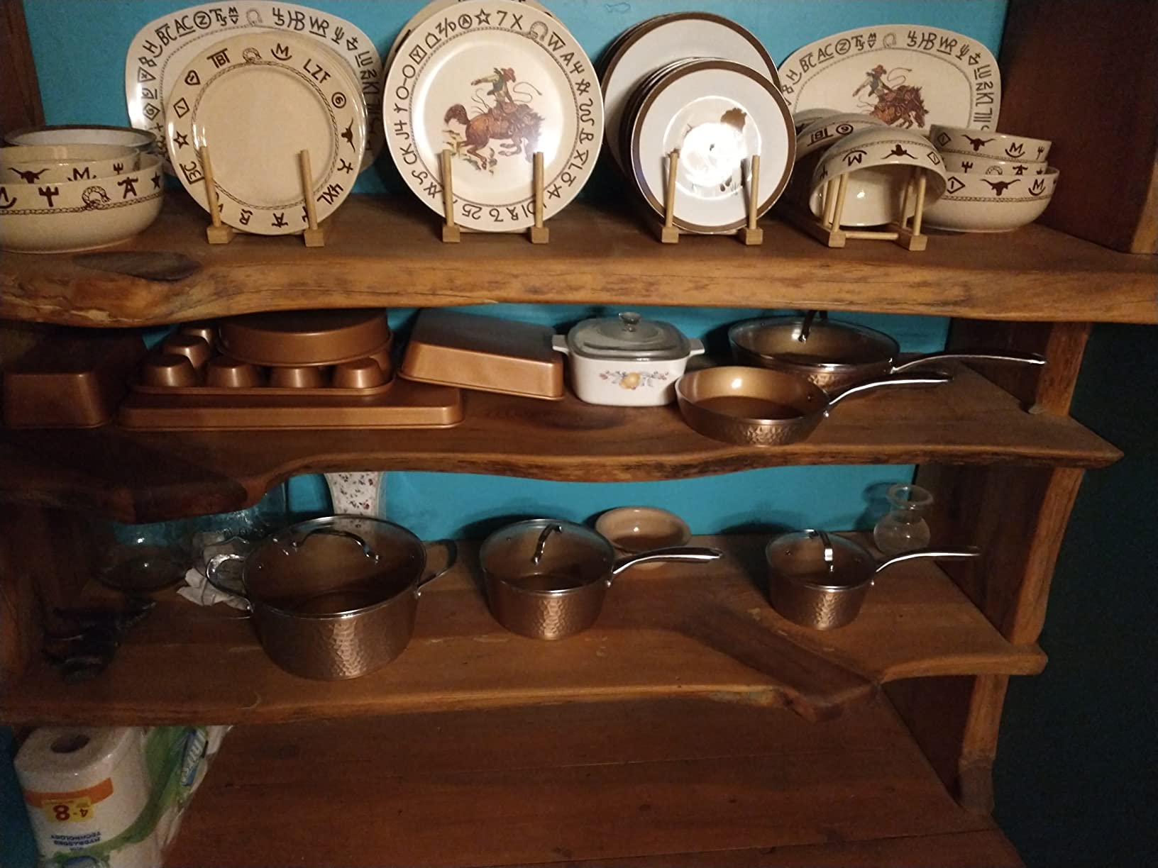 Gotham Steel Hammered 15 Pc Ceramic Cookware Set Nonstick, Induction Pots and Pans Set Non Stick with Bakeware Set & Steamer for Cooking, Non Toxic PFOA PFOS Free, Oven & Dishwasher Safe - Copper customer photo 2